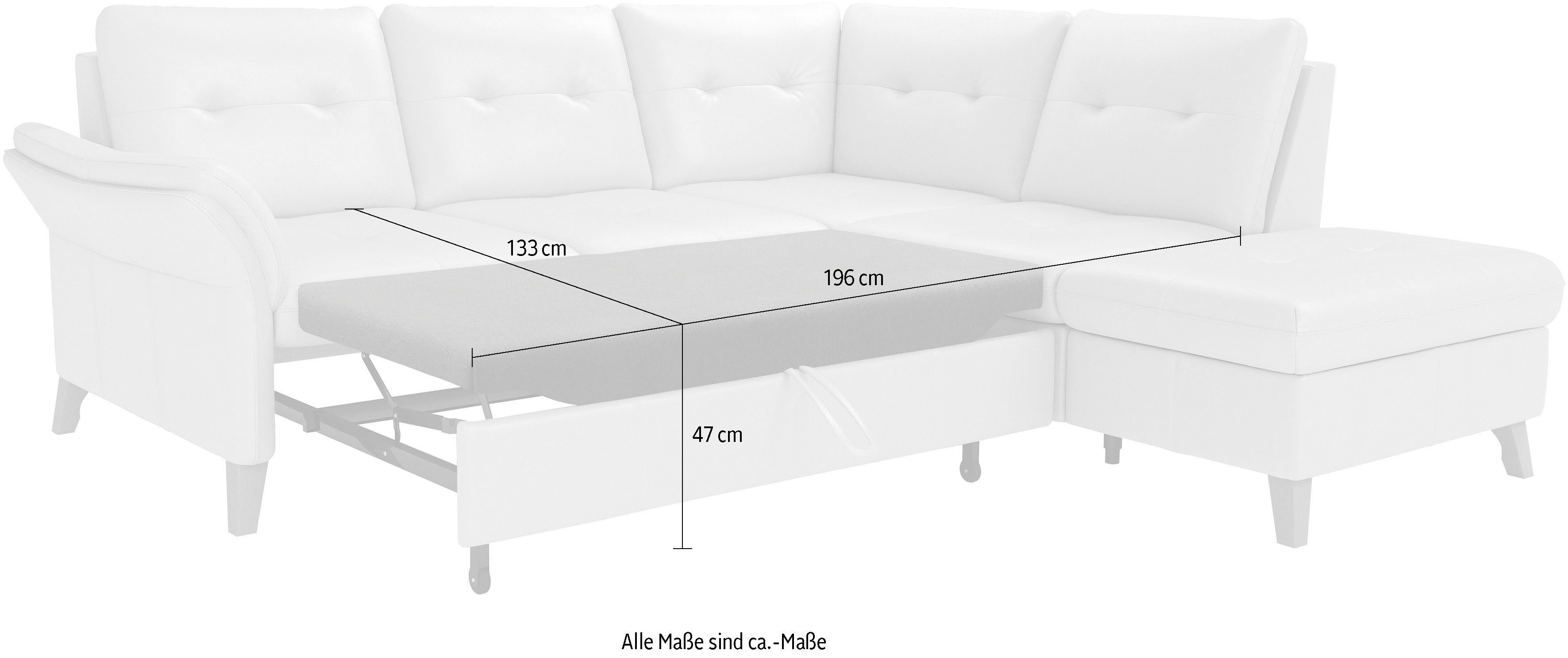sit&more Hoekbank Göteborg inclusief zitdiepteverstelling, optioneel met bedfunctie & bedlade