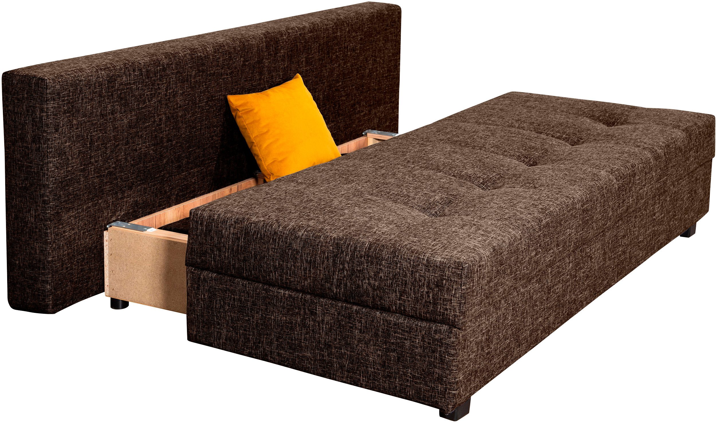 COLLECTION AB Slaapbank DARIA inclusief slaapfunctie en bedlade Slaapbank, bedfunctie, bedlade, inclusief rugkussens, veerkern