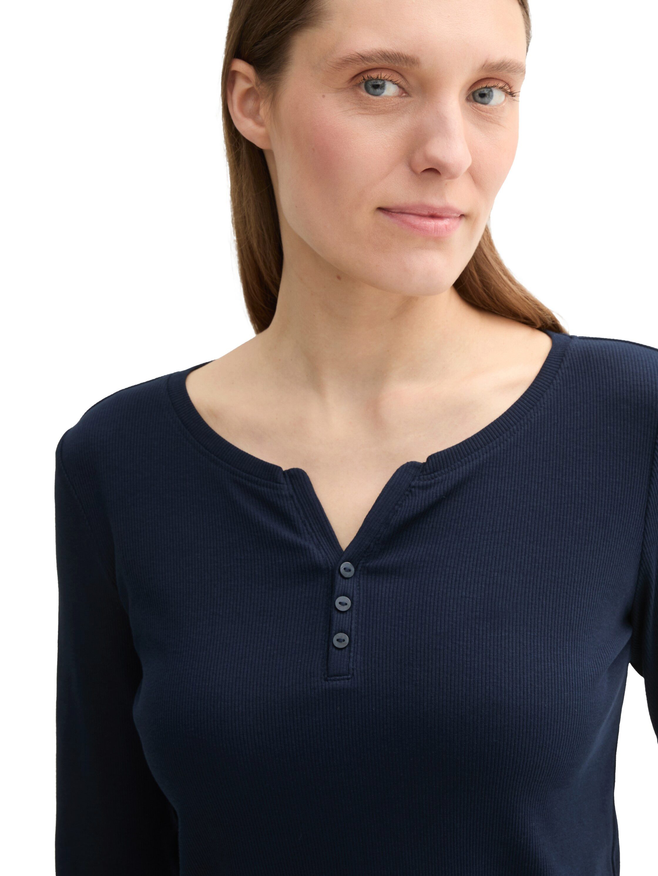 Tom Tailor Henleyshirt met 7/8 mouw