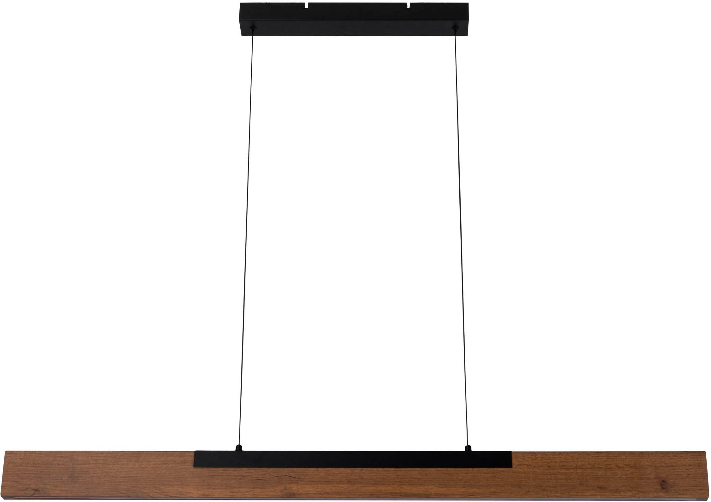 näve Led-hanglamp Wilma met hout, dimbaar via wandschakelaar, geheugenfunctie, hoogte verstelbaar (1 stuk)