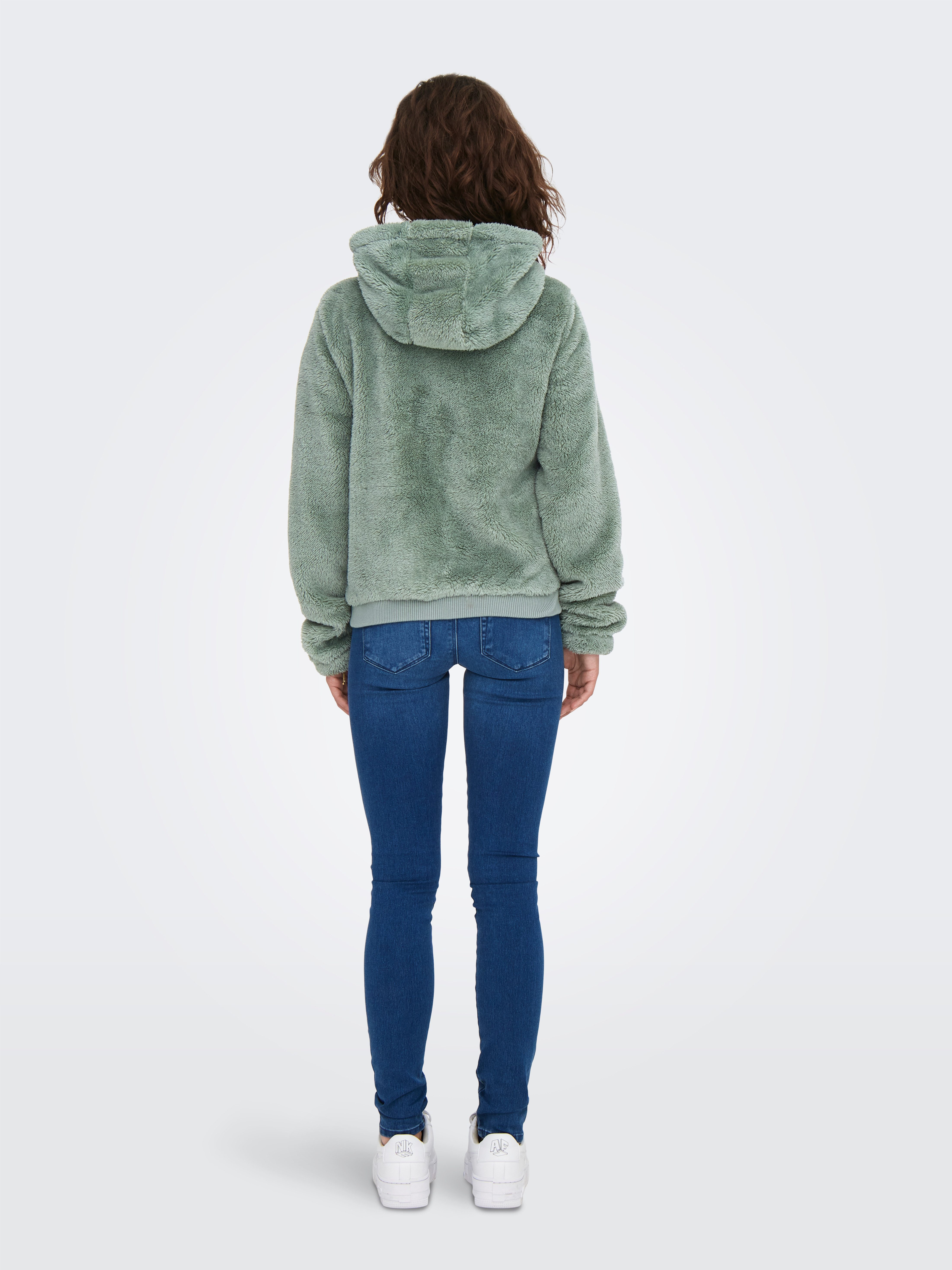 Only Pluche jas met capuchon ONLNEWANNA CONTACT SHERPA JKT OTW NOOS