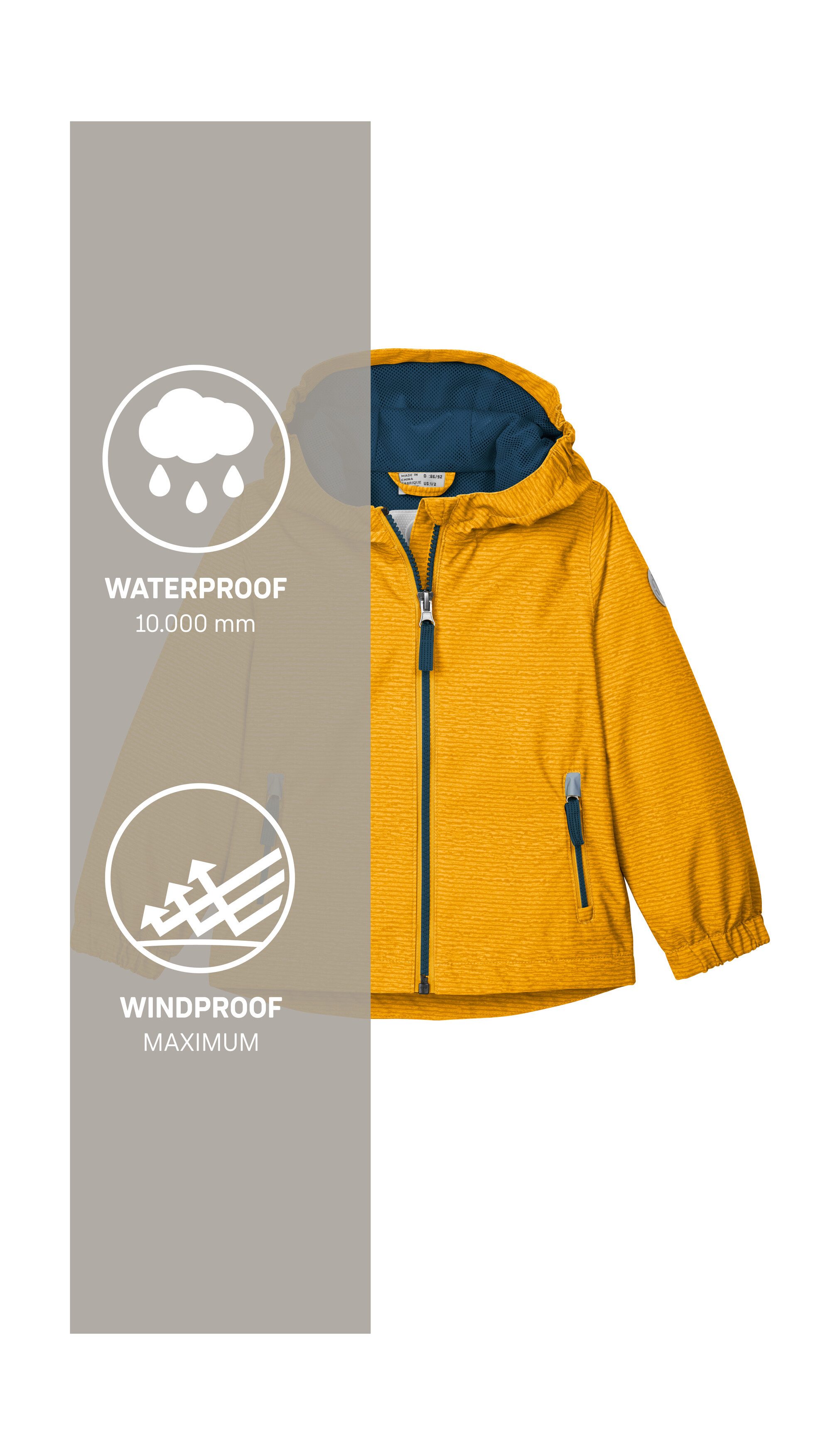 first instinct by killtec Functioneel jack FIOS 6 MNS JCKT Water- en winddichte kinderjas, verlengbare mouwen, PFAS-vrij