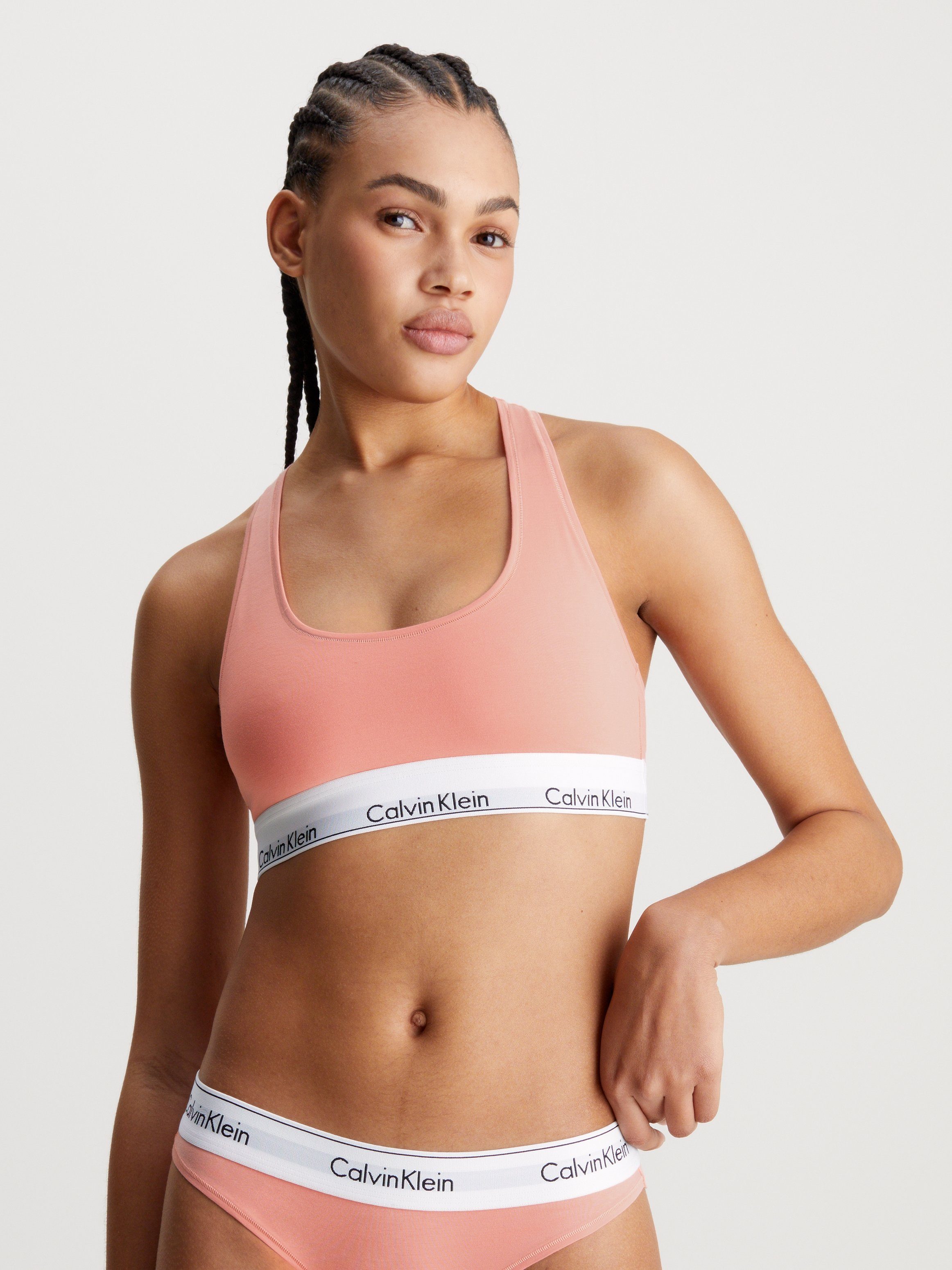 Calvin Klein Bralette met klassiek ck-logo dames bralettes maat XS oranje