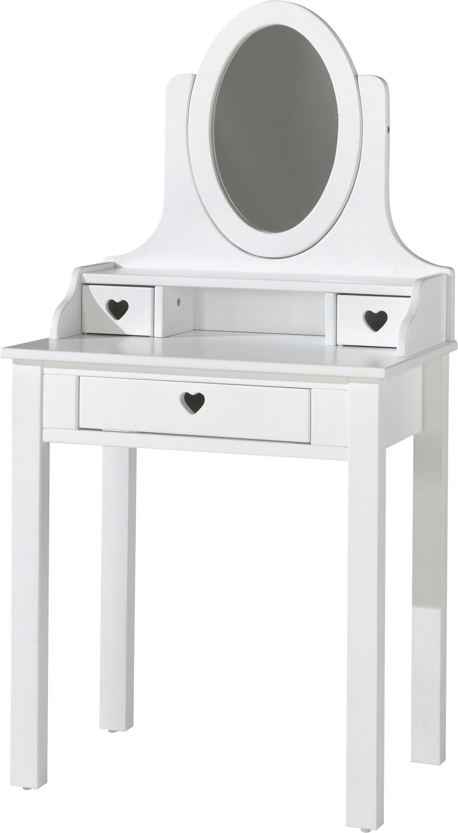 Vipack Make-uptafel Amori in nostalgische look, incl. verstelbare spiegel make-up tafels wit