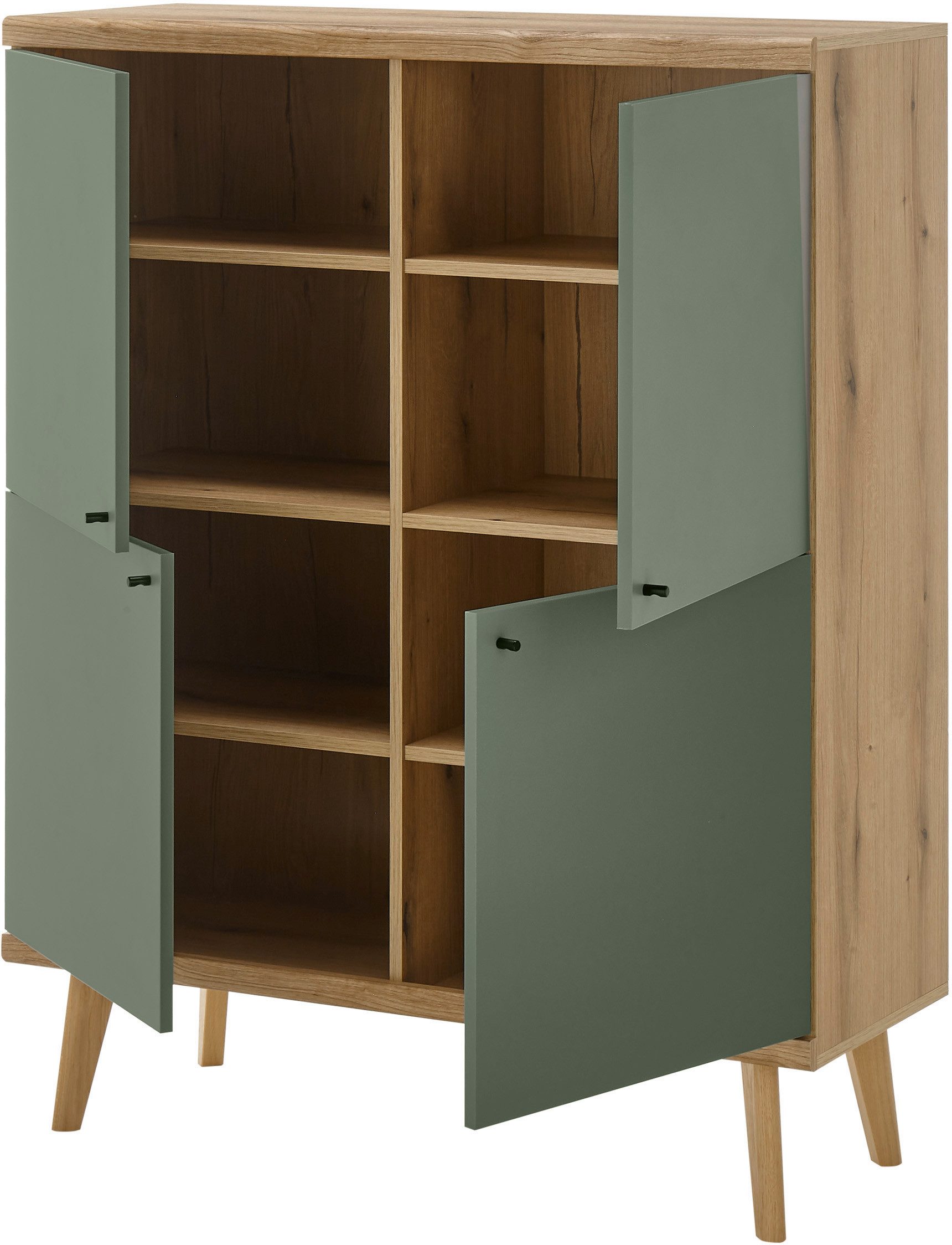INOSIGN Wandmeubel MAVAS in moderne trendkleur, handgrepen van metaal (zwart), breedte 337 cm (set, 3-delig)