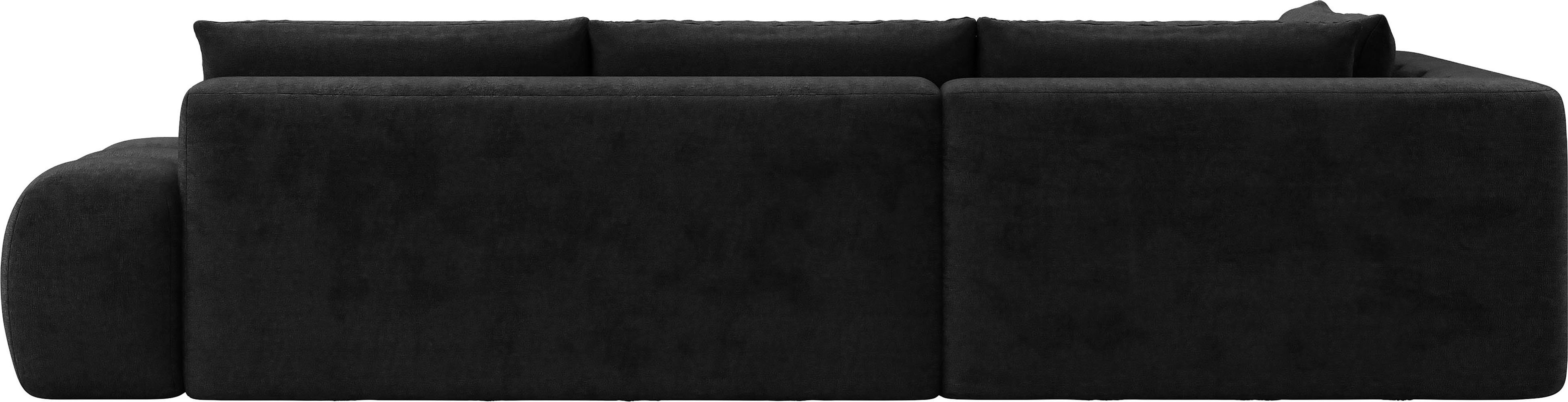 INOSIGN Hoekbank AZITA designsofa, elegant en comfortabel L-vorm, bubbel-look losse rugkussens, droomachtige stiksels, afmetingen b/d/h: 352/210/72 cm