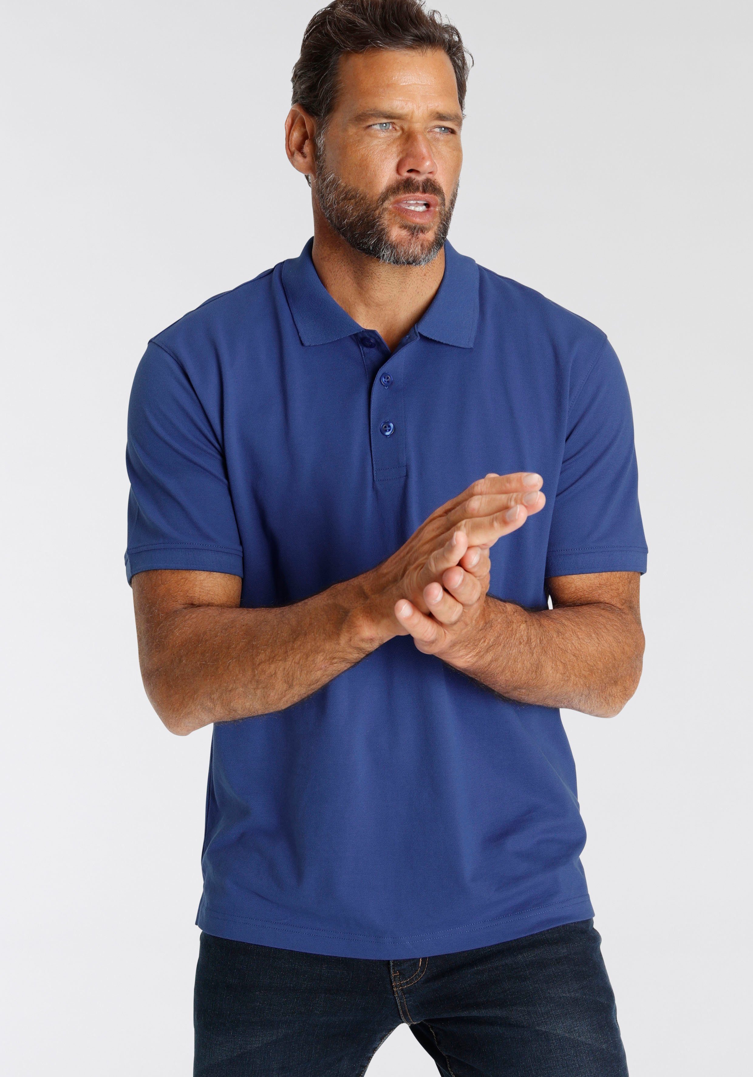 Man's World Poloshirt Korte mouwen, losse pasvorm, effen