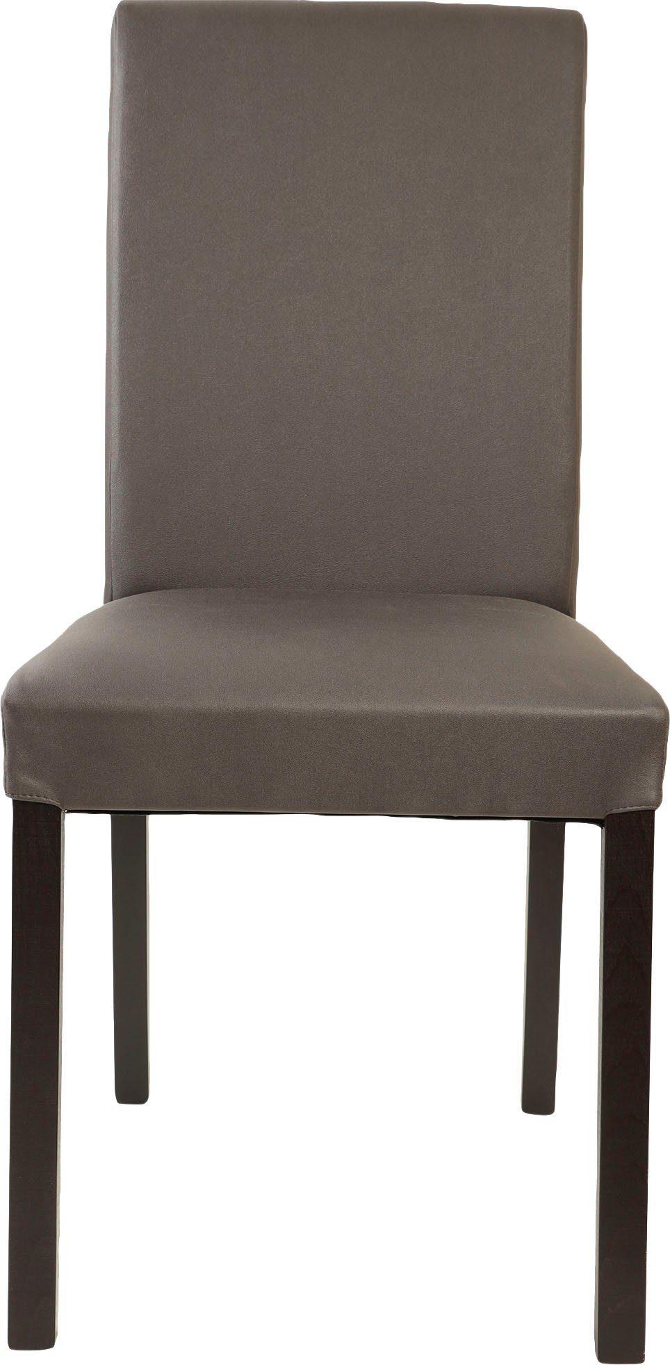 Home affaire Stoel met 4 poten Nina robuuste microvezel, frame naturel-beuken of wengé gelakt (set, 2 stuks)