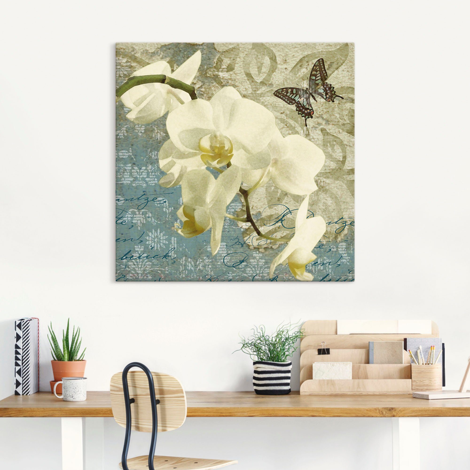 Artland Artprint op linnen Orchideeën gespannen op een spieraam