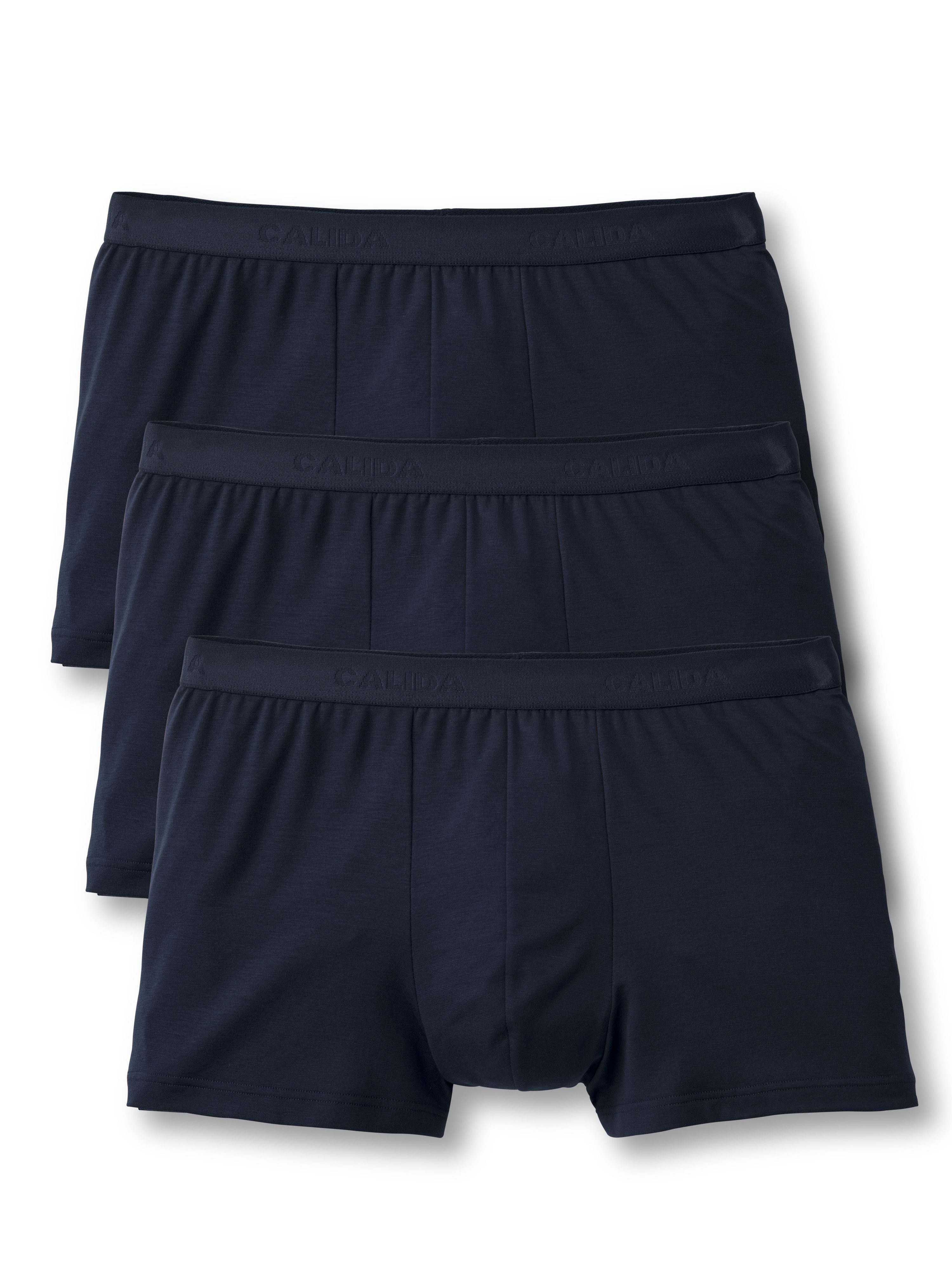 CALIDA Boxershort Natural Benefit met vormvaste single jersey-kwaliteit (3 stuks) heren wijde boxershorts maat S (46/48) blauw