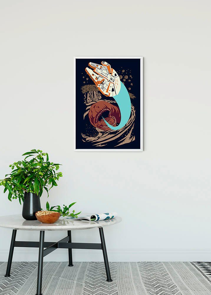 Komar Wanddecoratie Star Wars Classic Vector Asteroid Worm Wanddecoratie voor de kinderkamer - zonder lijst (1 stuk)