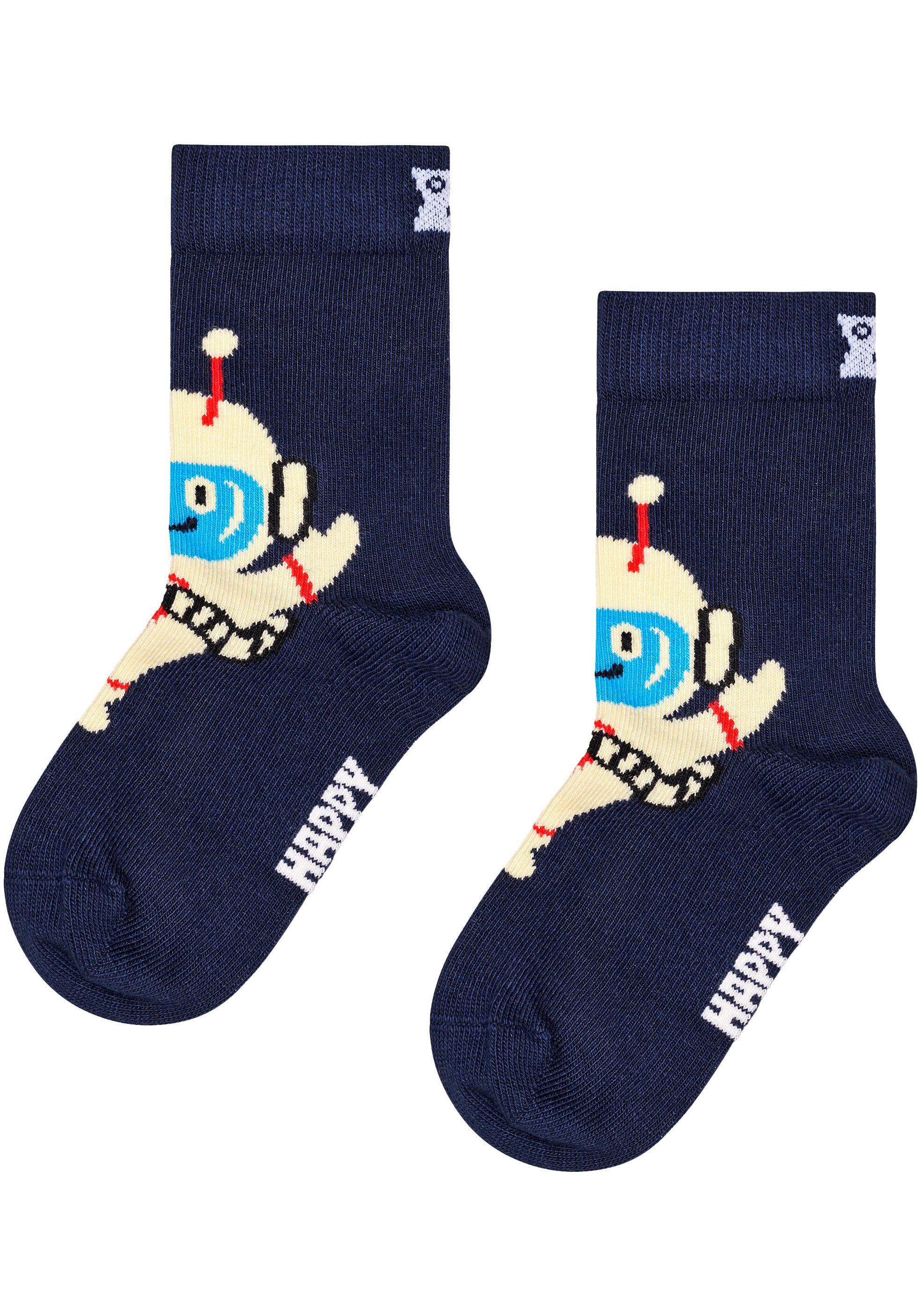 Happy Socks Lange sokken met speelse robotmotieven (Set van 3)