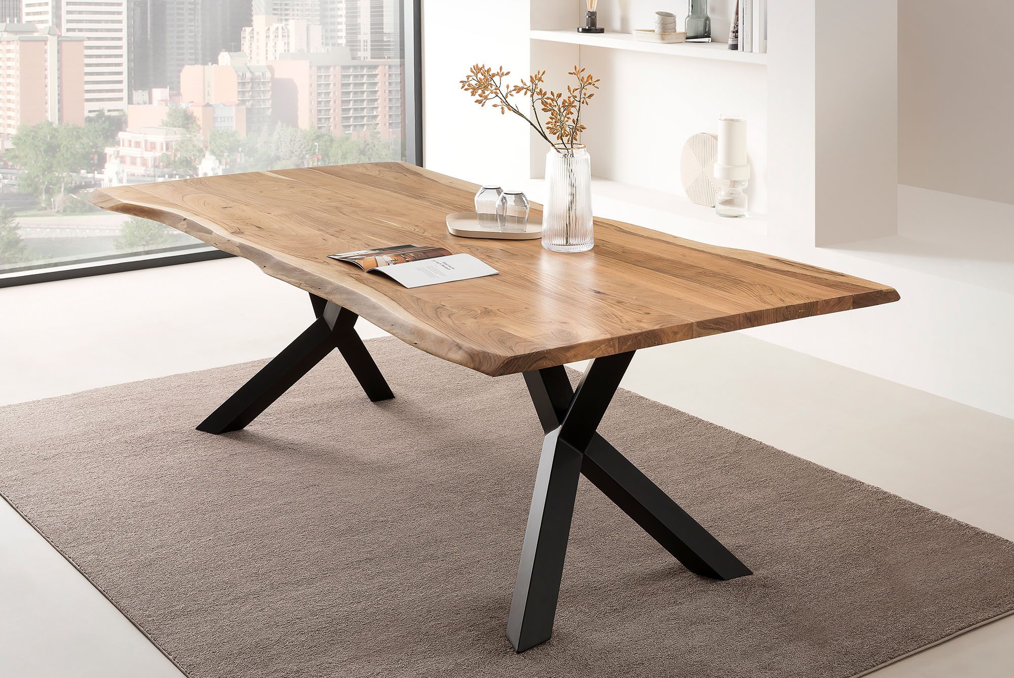 SalesFever Eethoek Rugvlak met ingewikkelde ruitstepping (set, 6-delig)
