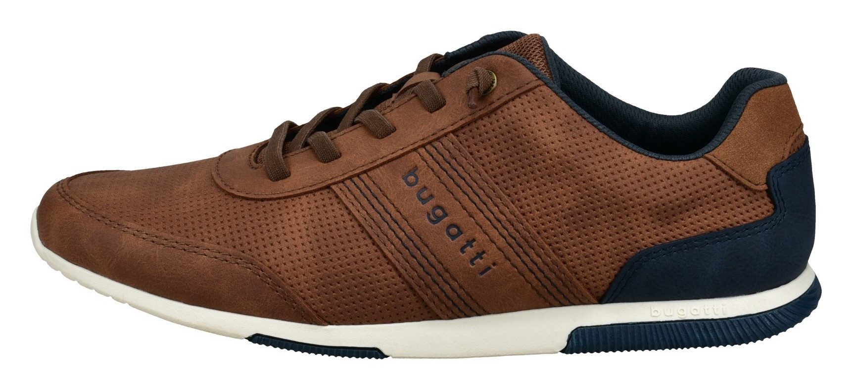 Bugatti Sneakers , vrijetijdsschoen, lage schoen, veterschoen met modieuze perforatie