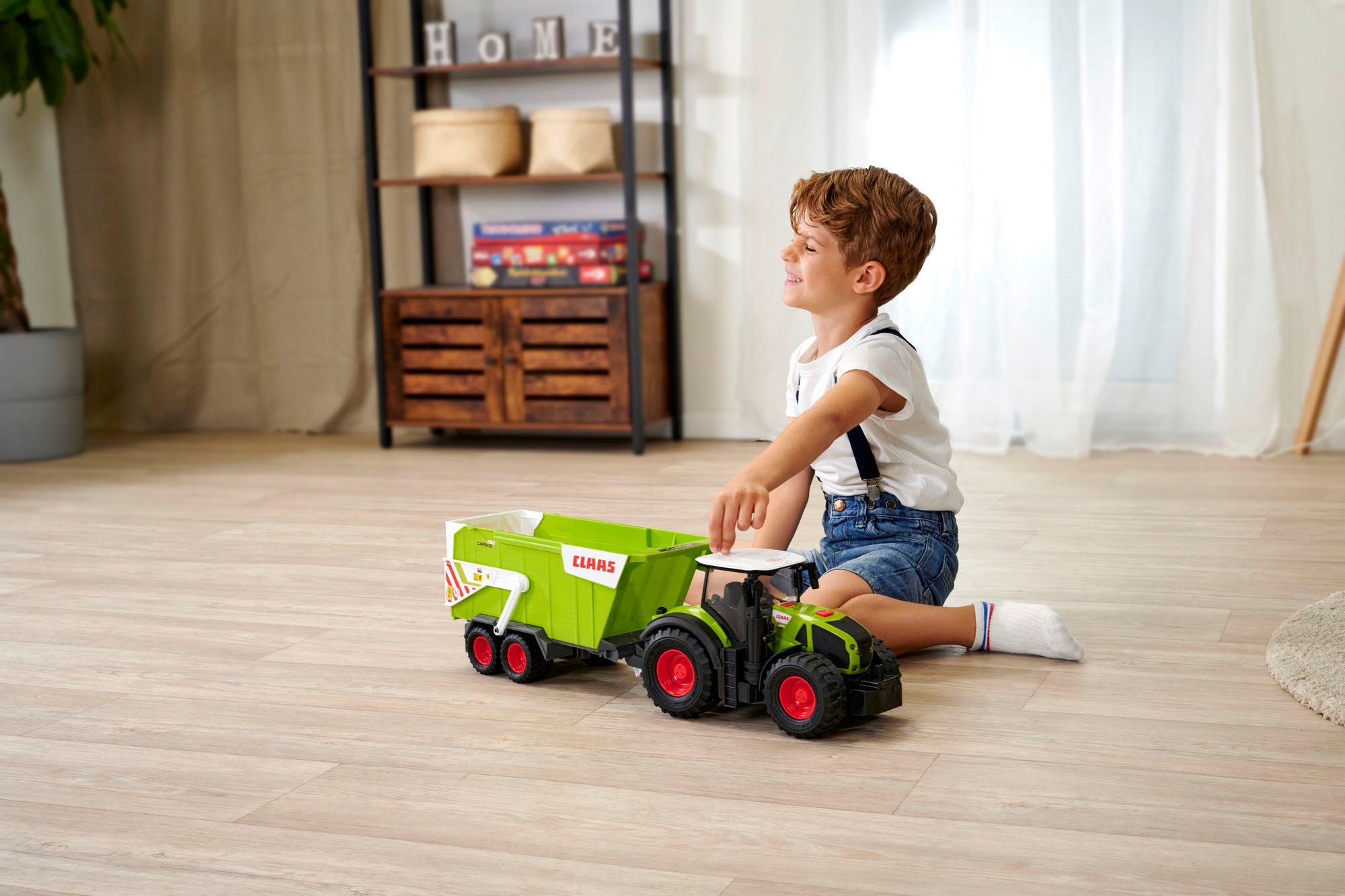 Dickie Toys Speelgoed-tractor CLAAS met hanger met licht en geluid