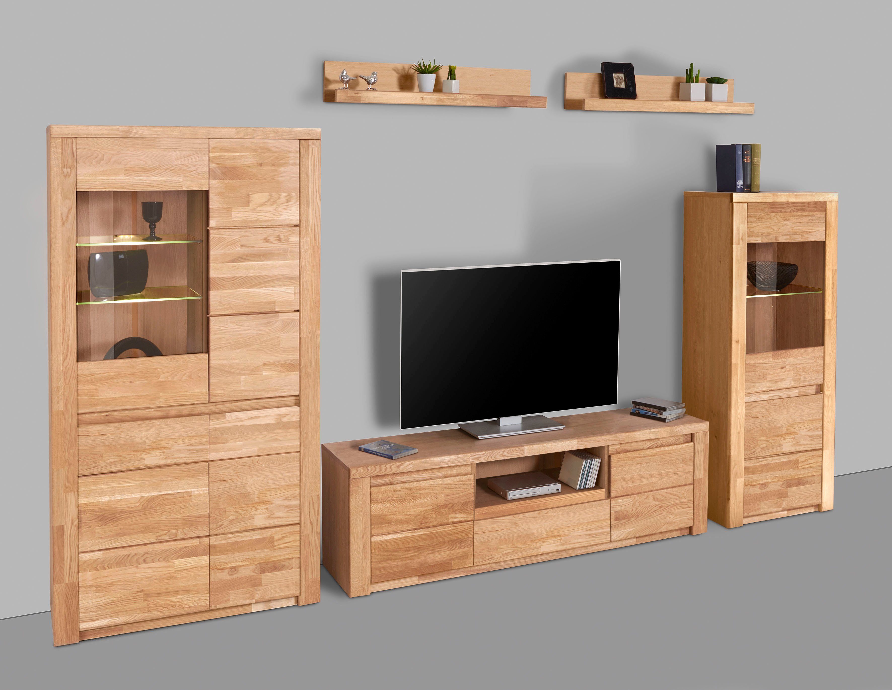 Home affaire Wandmeubel Burani gedeeltelijk massief hout (set, 4-delig)