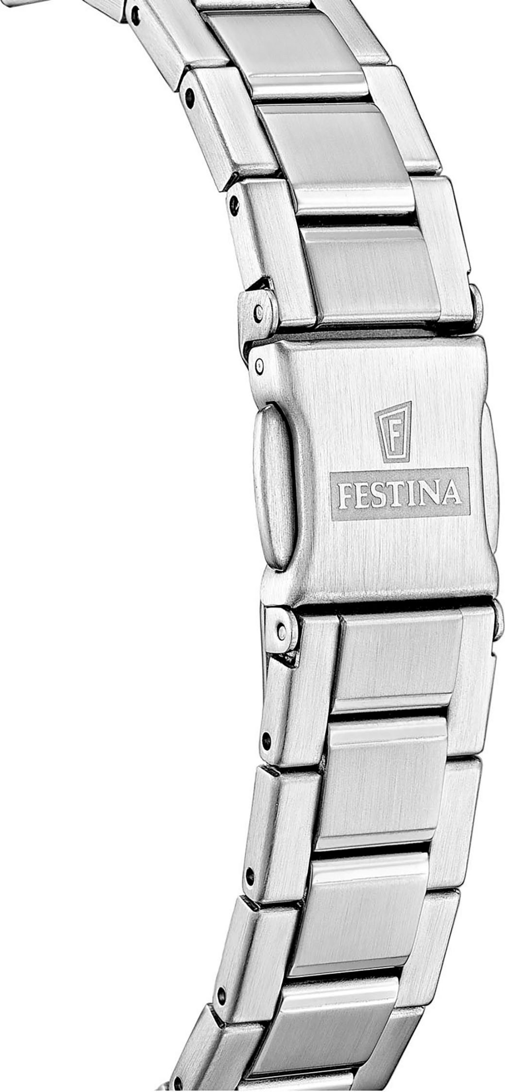 Festina Kwartshorloge Mademoiselle Horloge, dameshorloge, leren band, analoog, dag, zirkonia (synth.)