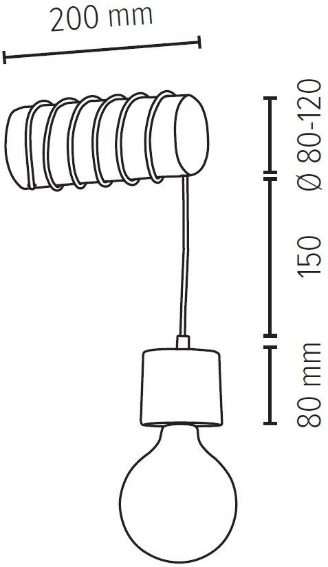 SPOT Light Wandlamp TRABO PINO Houten balk van massief grenenhout ø 8-12 cm