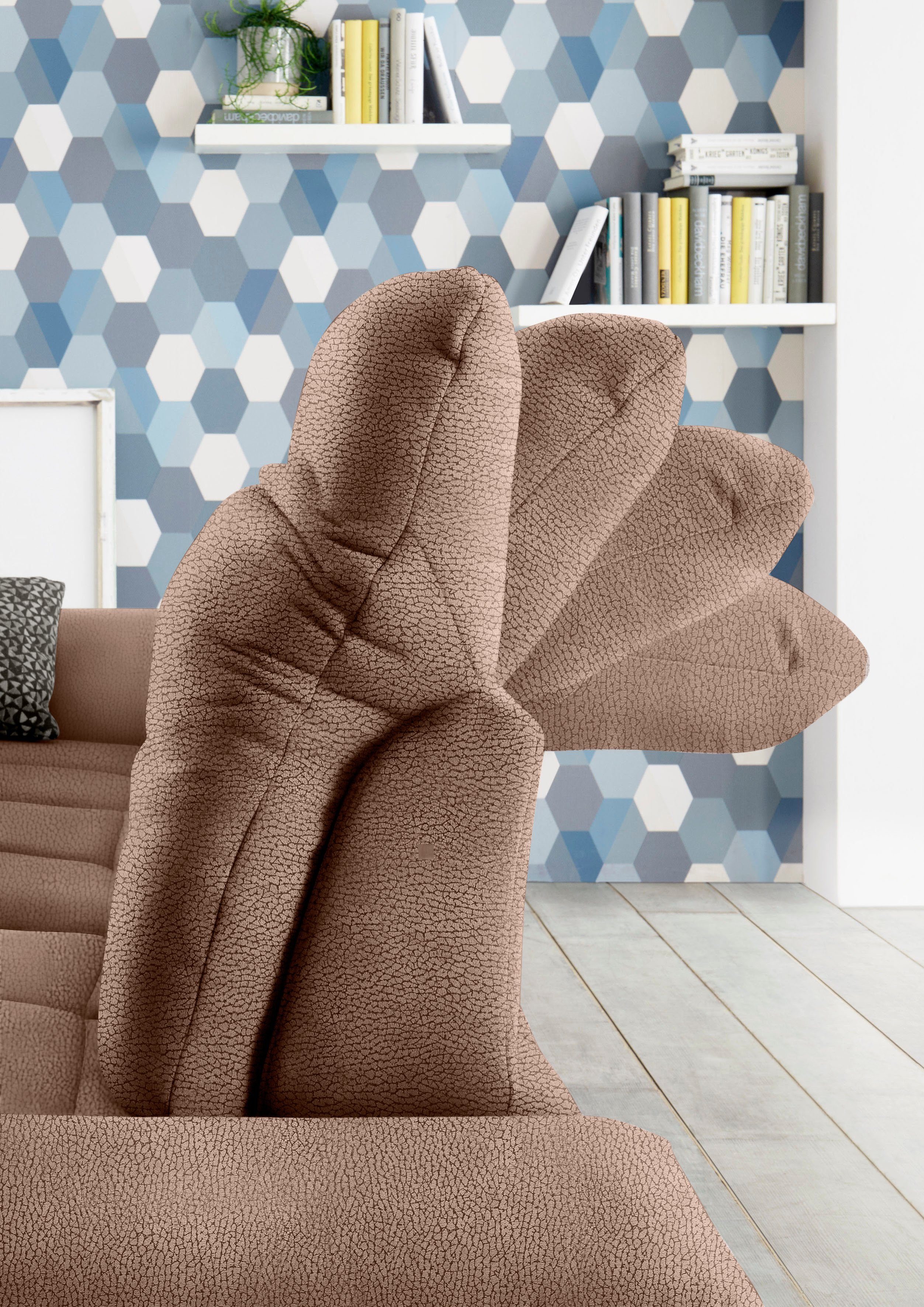 set one by Musterring Zithoek SO 4100 comfortabele pocketvering, incl. hoofdeindeverstelling