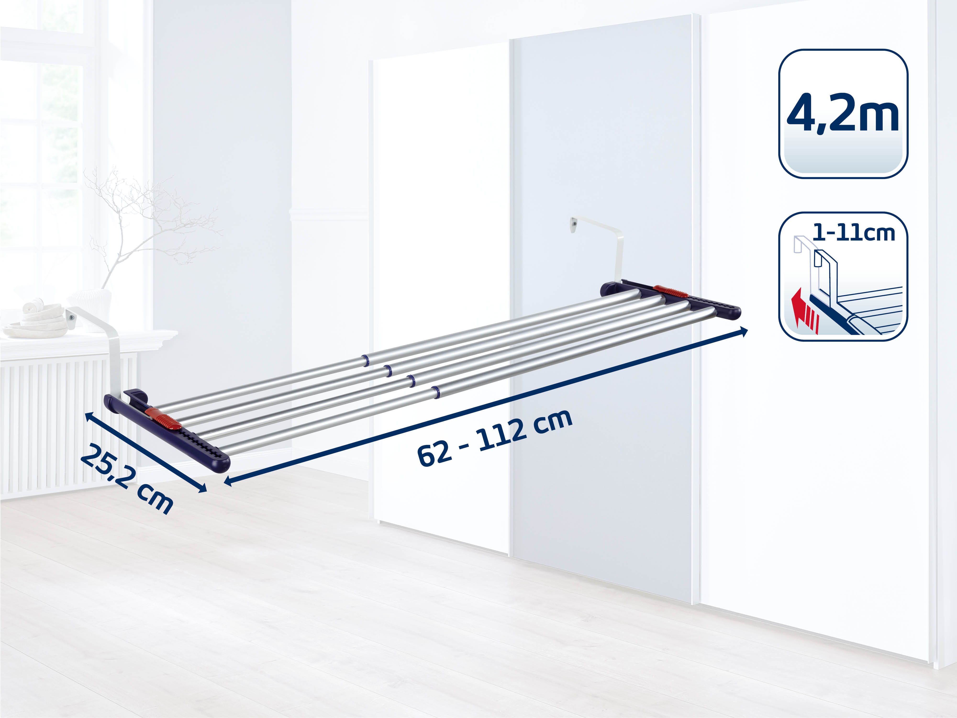 Leifheit Radiator-wasrek Quartett 42 Extendable Drooglengte: verstelbaar van ca. 2,2 m - 4,2 m