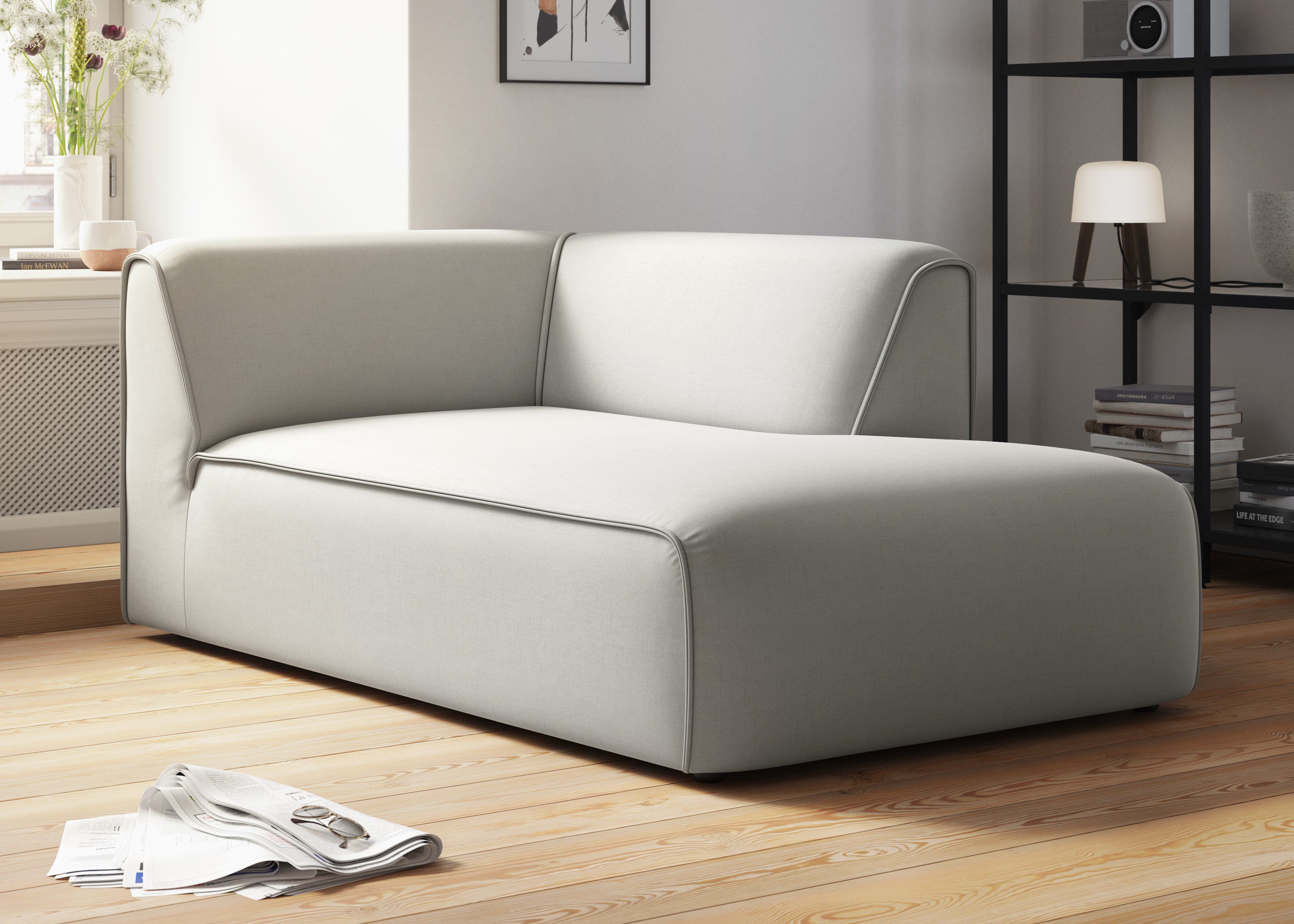 RAUM.ID Ottomane Merid chaise longue, afmetingen B/D/H: 100/162/70 cm als module of apart te gebruiken, voor individuele samenstelling
