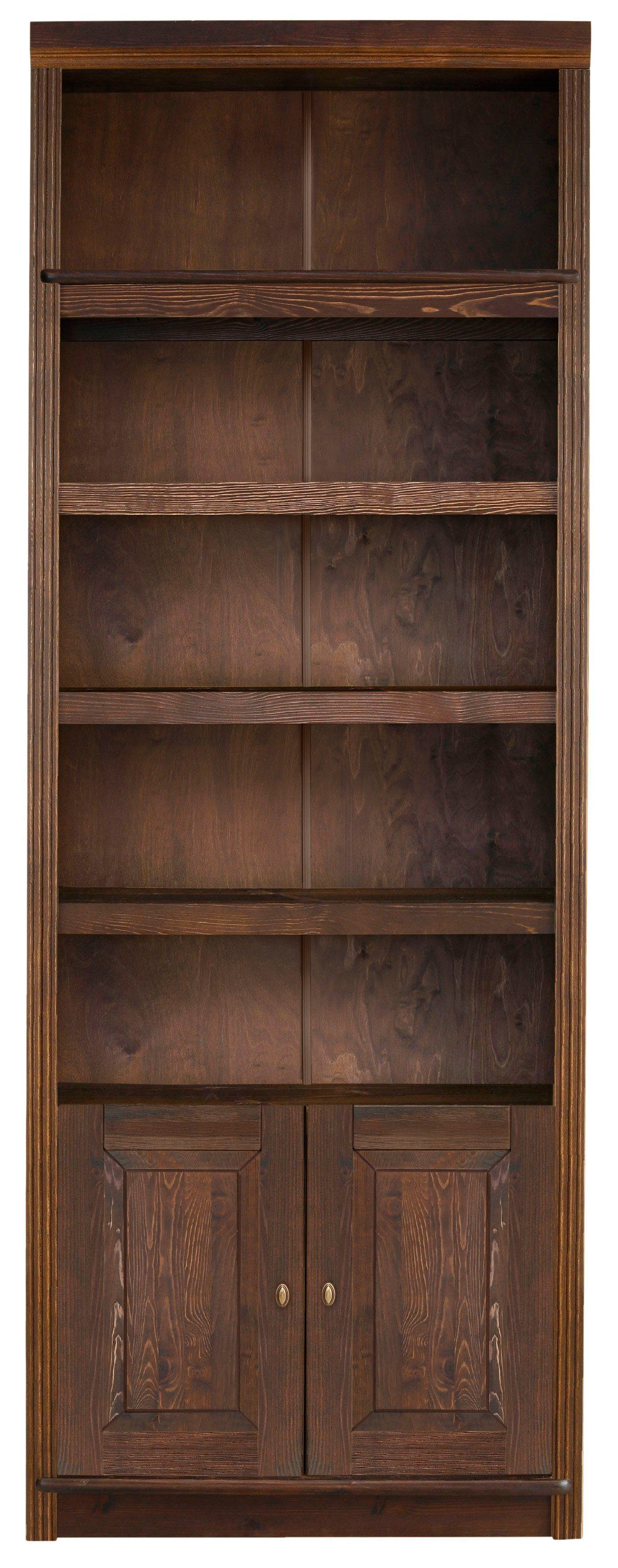 Home affaire Boekenkast Soeren van massief grenen, hoogte 220 cm, met 2 houten deuren, veel bergruimte