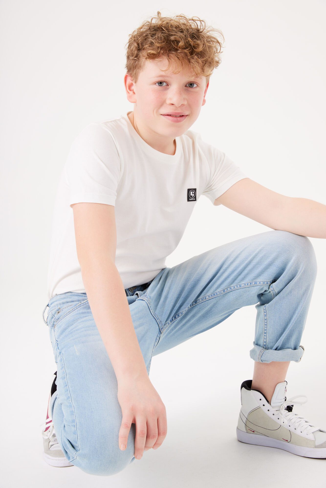 Garcia Dad-jeans Dalino voor jongens, met verwoeste effecten