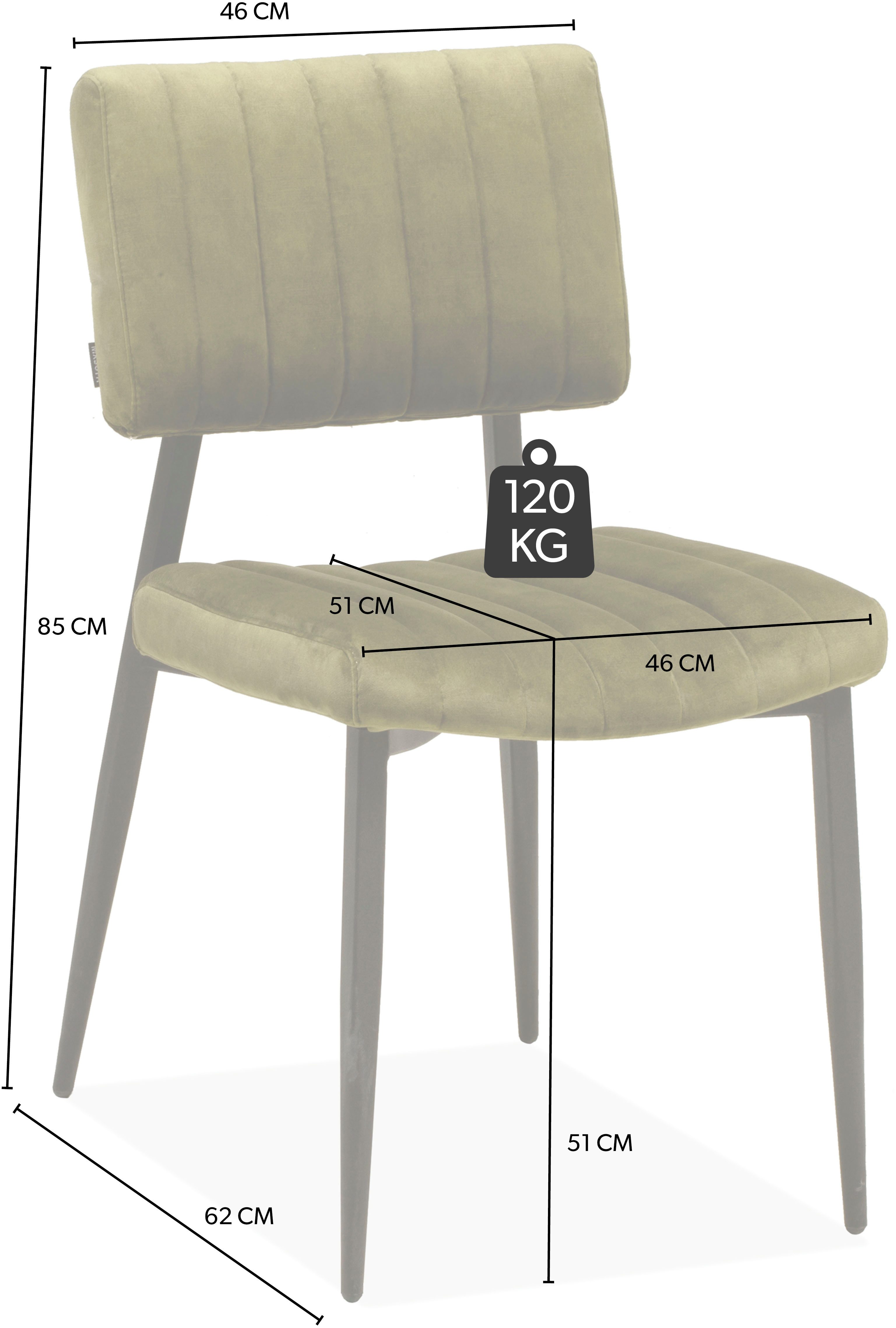 OMG Design Eetkamerstoel Ivan onderhoudsvriendelijk velvet bekleding, keukenstoel (set)