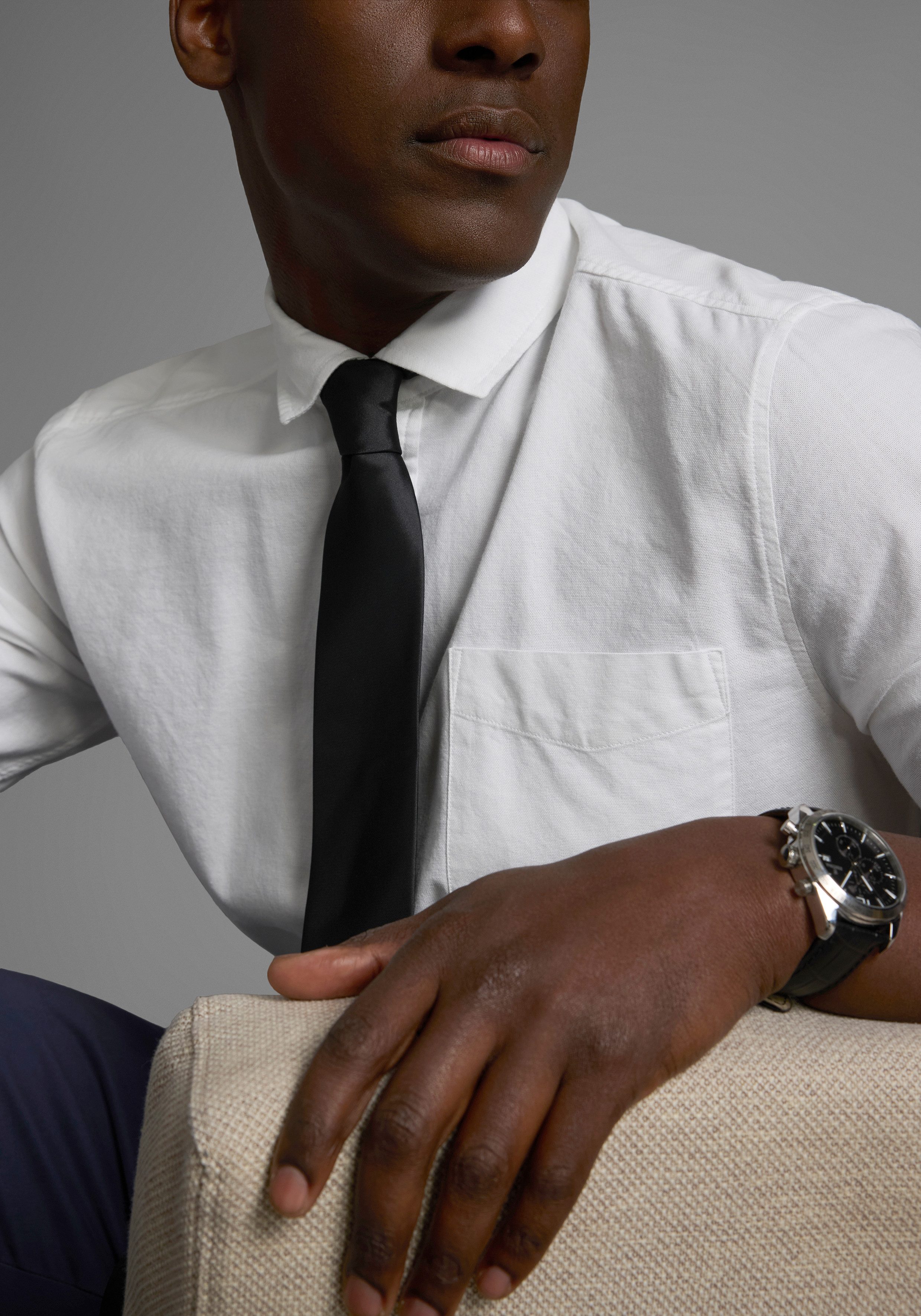 Man's World Stropdas in klassieke effen kleuren en slim breedte