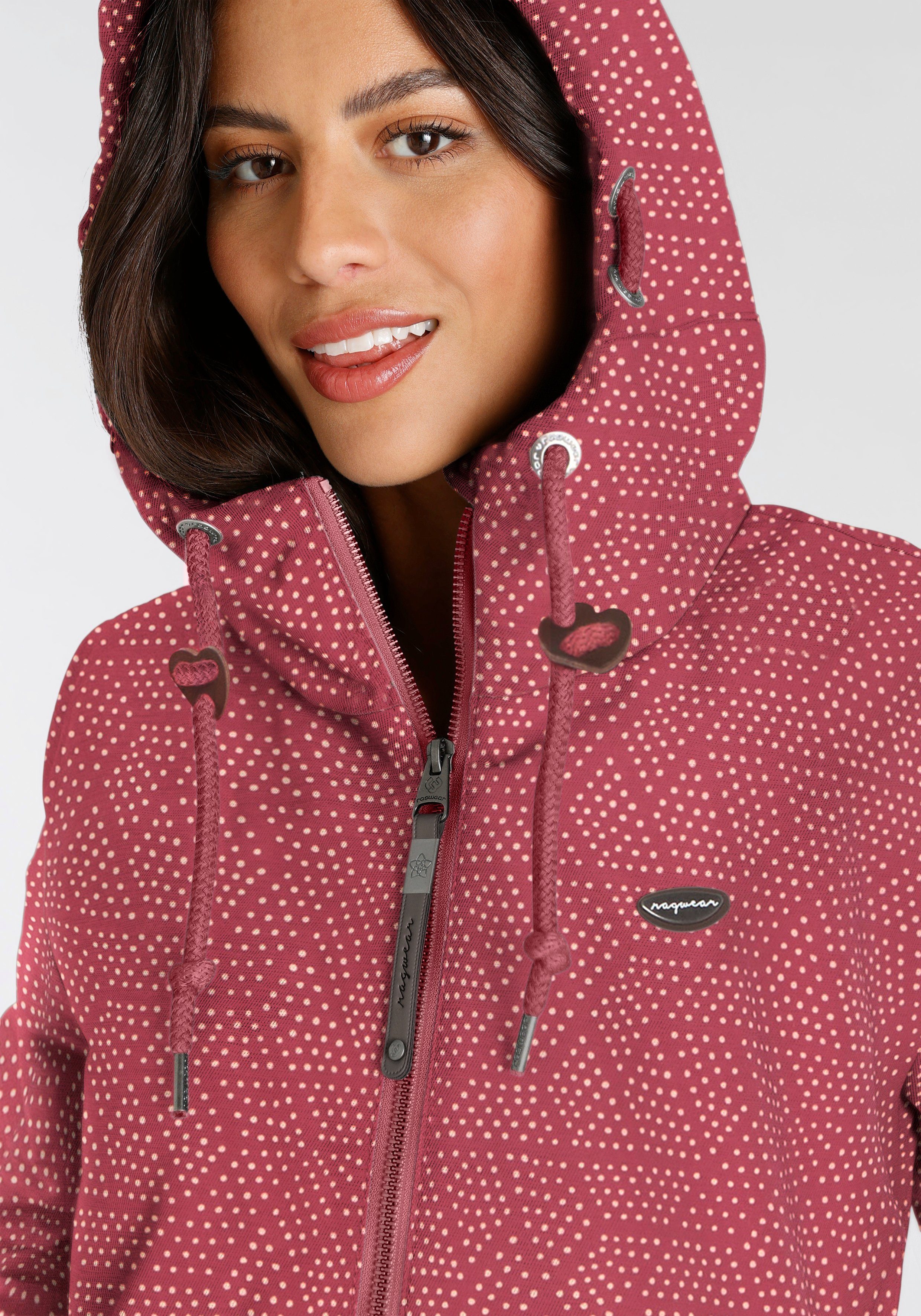 Ragwear Outdoorjack NUGETTKA PRINT O met stippenmotief