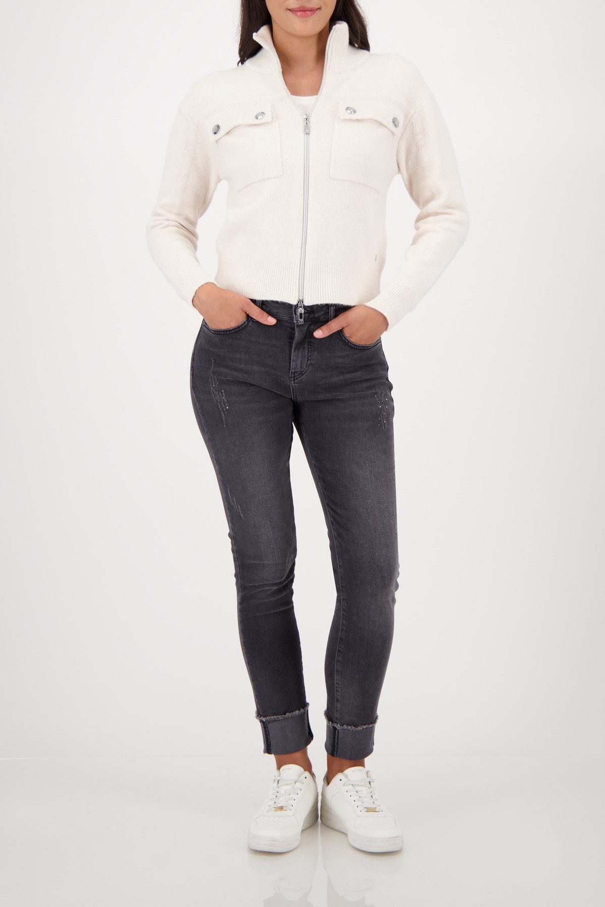 Monari Slim fit jeans Broek Jeans Klinknagelversiering