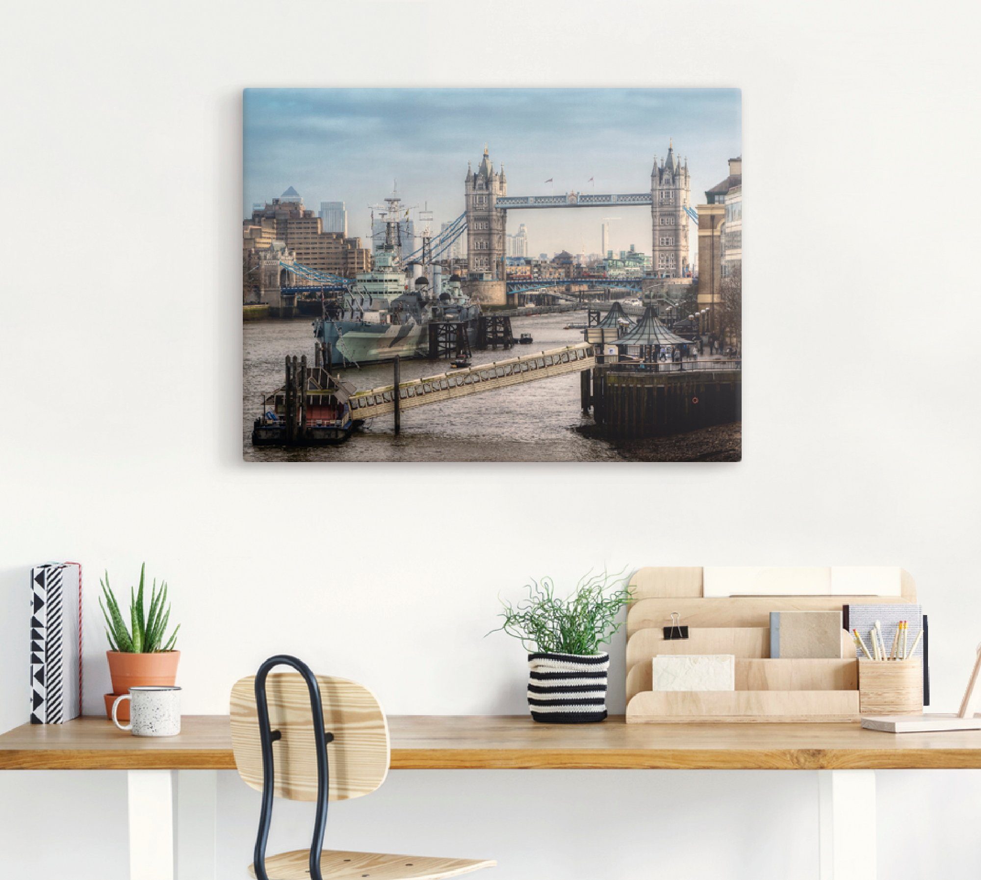 Artland Artprint Londen - Tower Bridge als artprint op linnen, muursticker of poster in verschillende maten