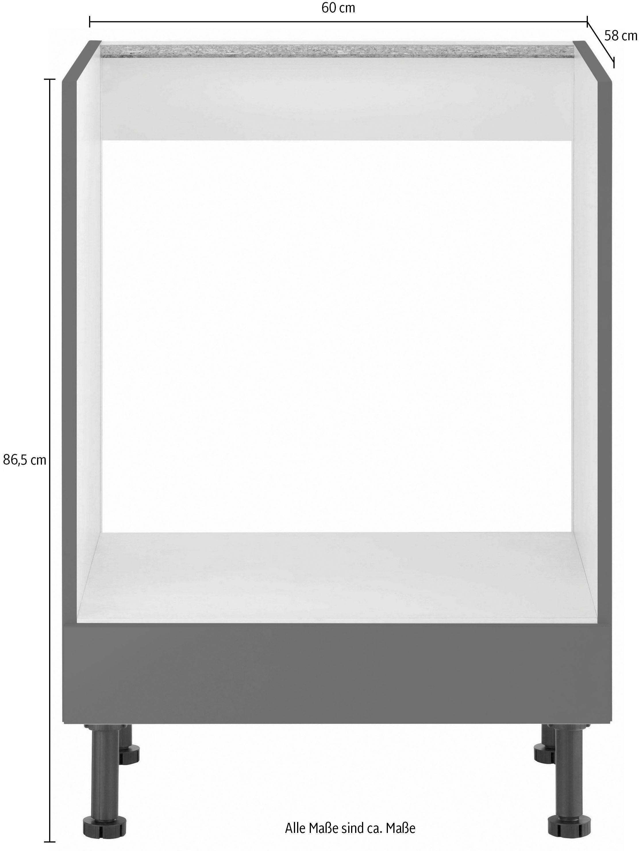wiho Küchen Ombouwkast voor oven Simi 60 cm breed, met verstelbare voeten, zonder werkblad