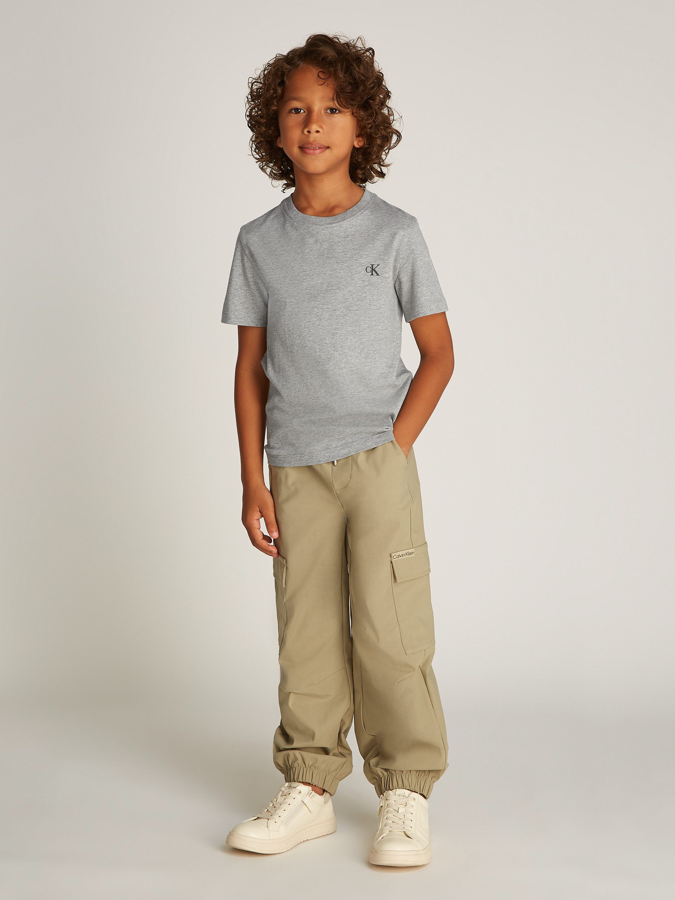 Calvin Klein T-shirt 2-PACK MONOGRAM TOP voor kinderen tot 16 jaar met logo-opdruk (2-delig)