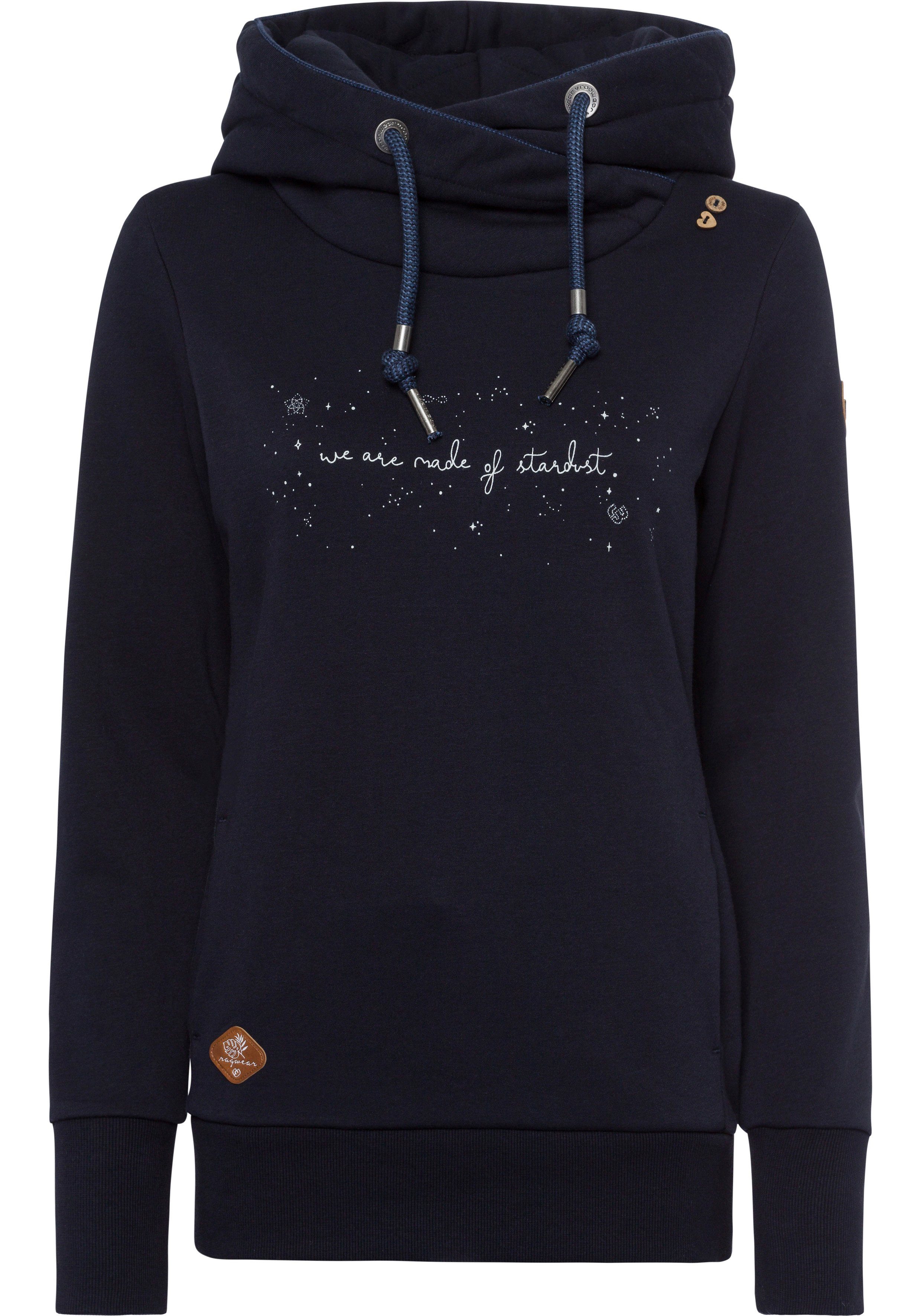 Ragwear Sweater GRIPY BUTTON O STARDUST met geprint statement op de voorkant "we are made of stardust"