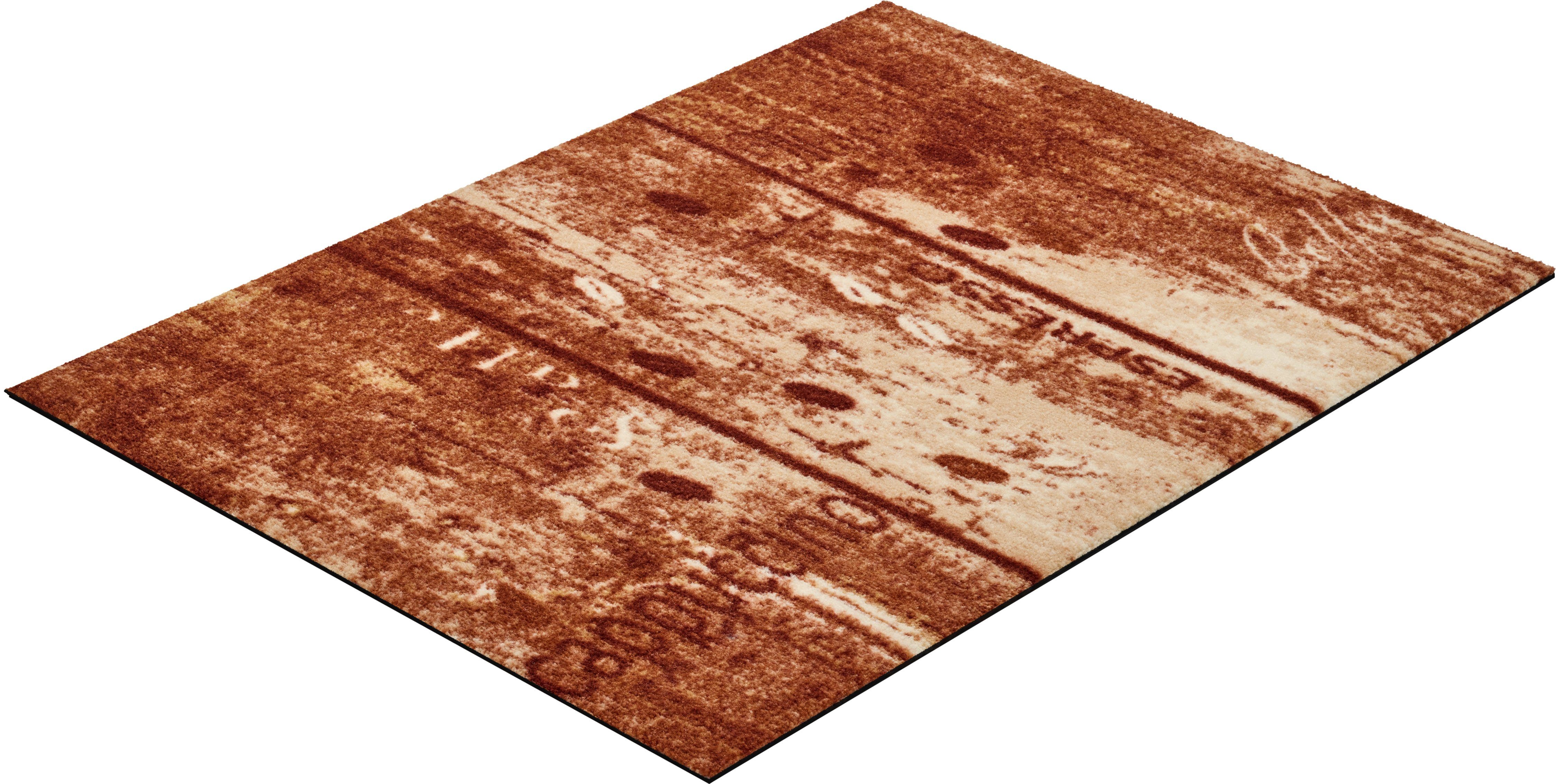 Grund Mat Cappu Inloopmat met een opschrift, wasbaar, geschikt voor binnen en buiten deurmatten maat 60x85 cm bruin