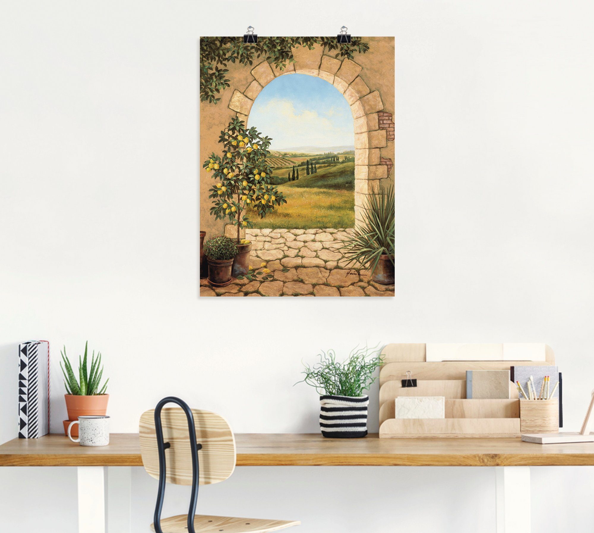 Artland Artprint Citroenboompje voor de boog als artprint van aluminium, artprint voor buiten, artprint op linnen, poster, muursticker