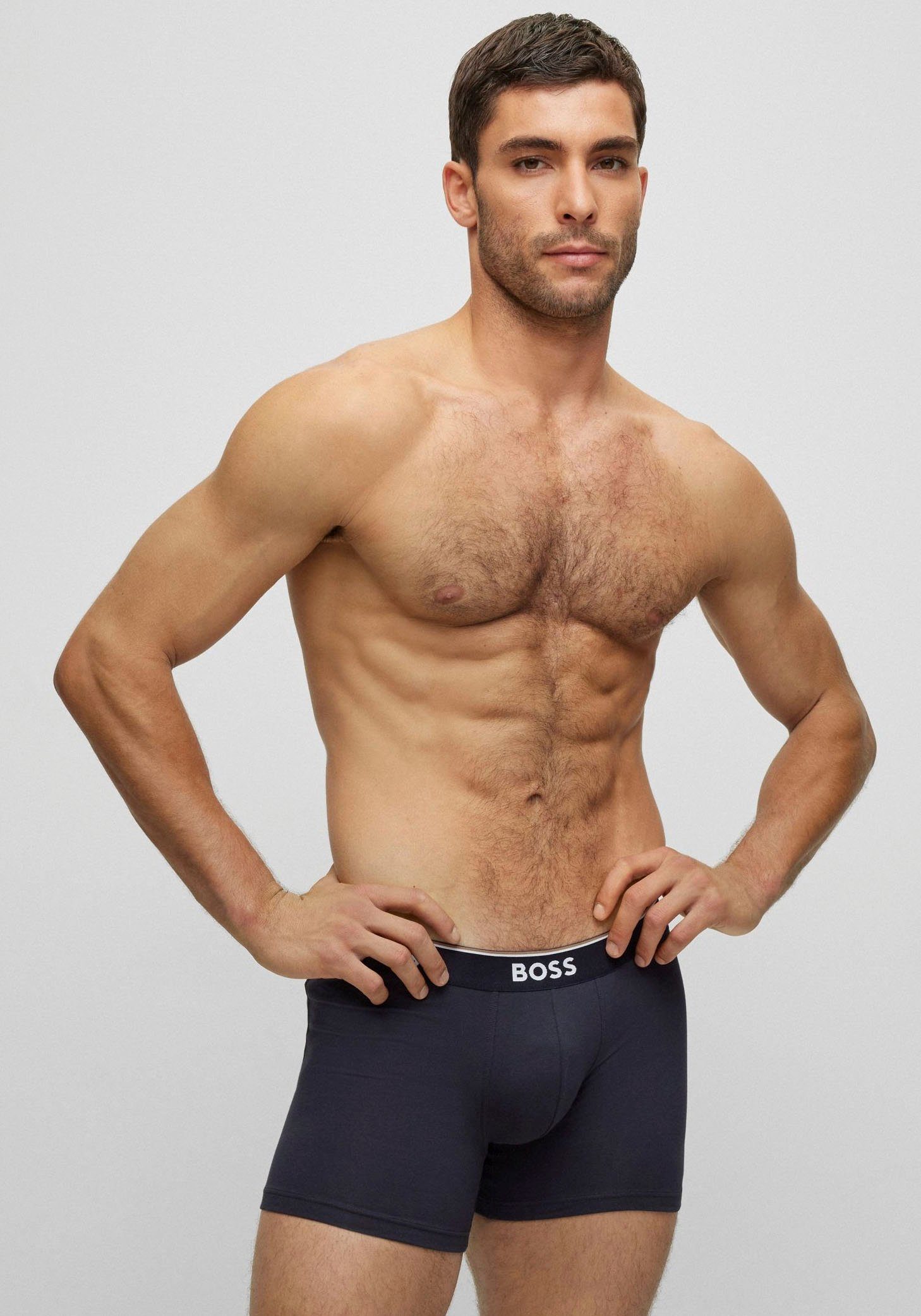 BOSS Lange boxershort BRIEF 3 PACK met in kleur bijpassende weefband (3 stuks)