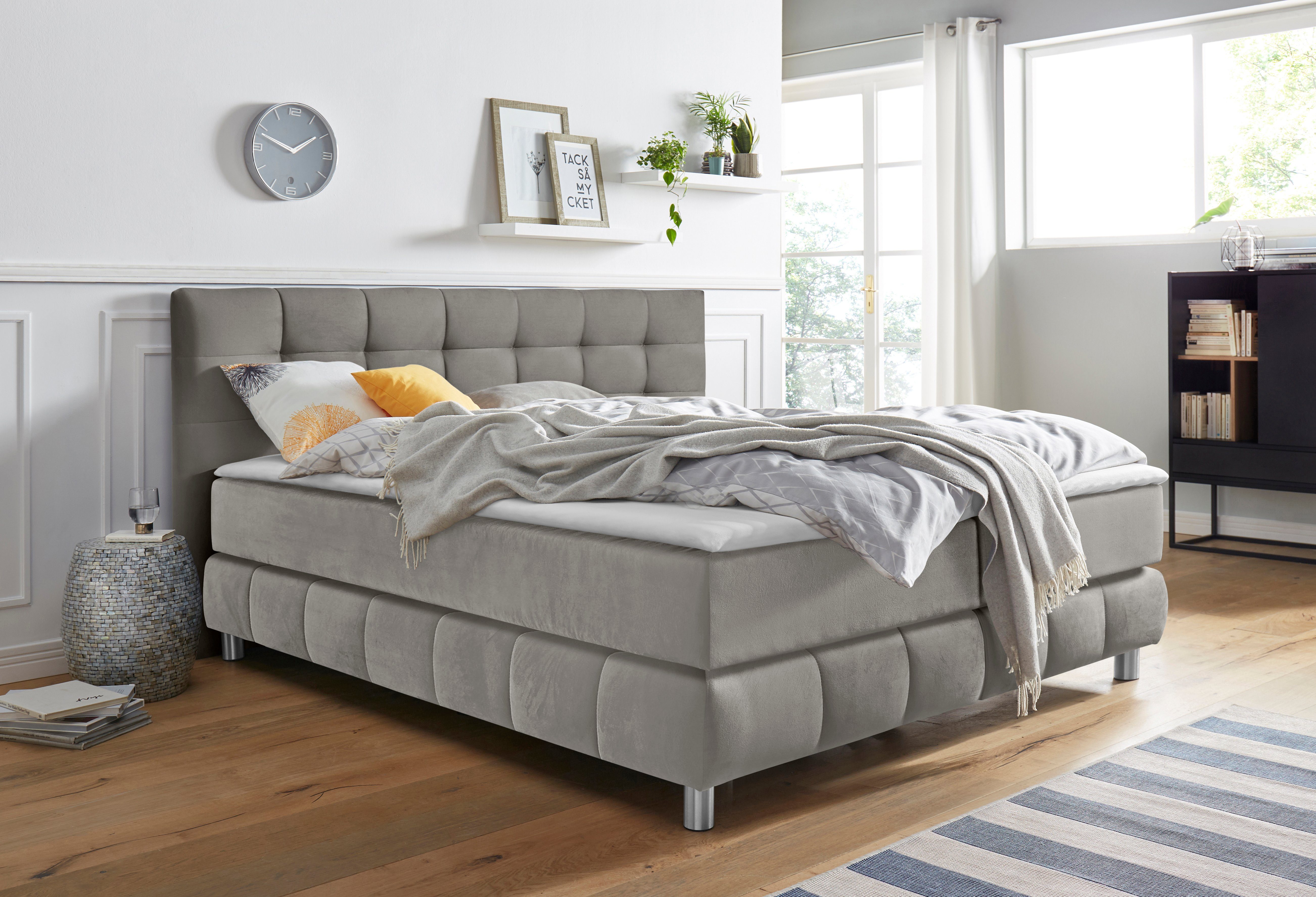 andas Boxspring Salo incl. topmatras, in fluwelige look of structuurstof, 6 breedten, 2 hardheden, tfk ook in hardheid 4. 3 matrassoorten