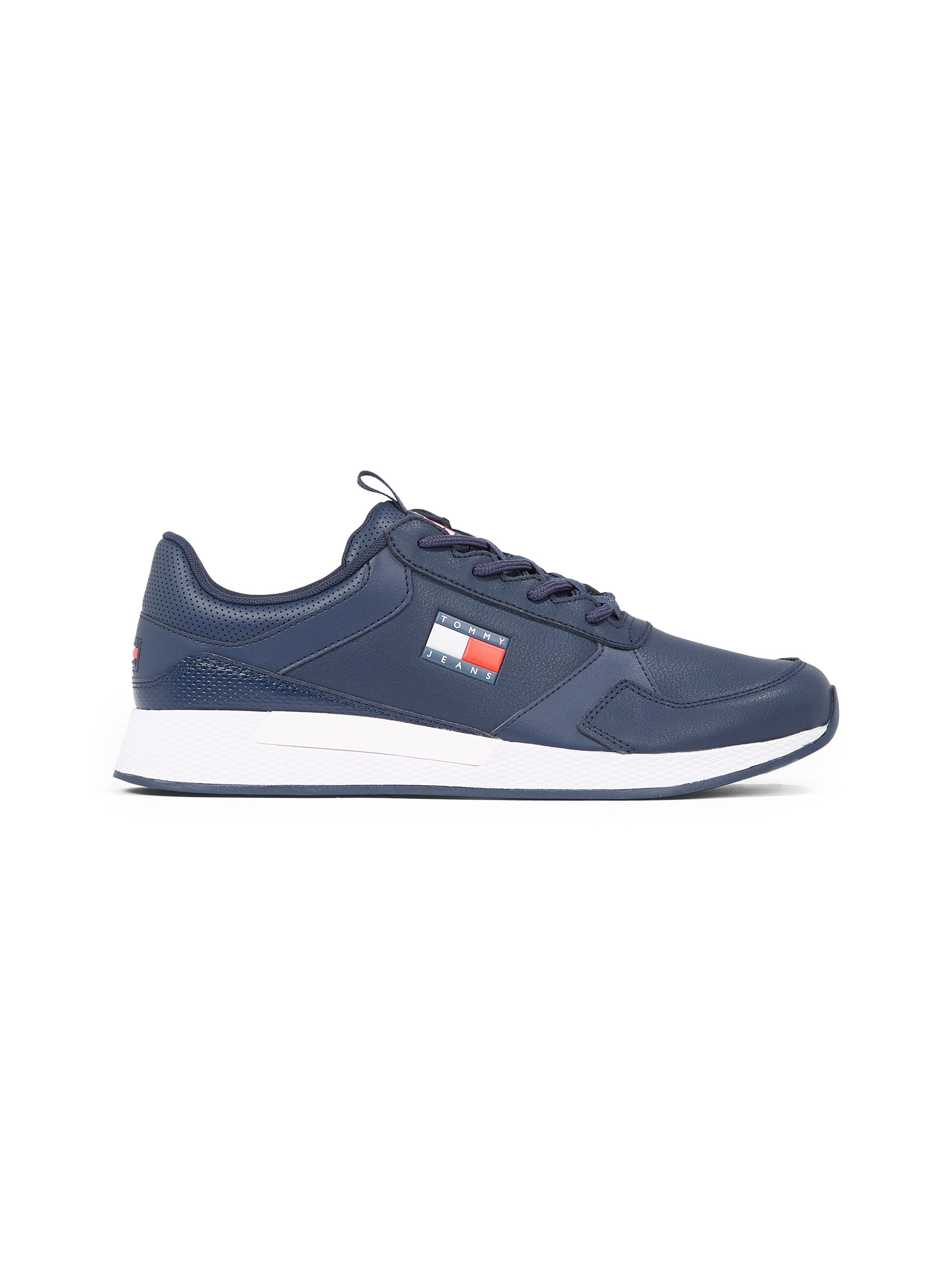 TOMMY JEANS Sneakers met sleehak TOMMY JEANS FLEXI RUNNER vrijetijdsschoen, lage schoen, veterschoen met zijlogo-vlag