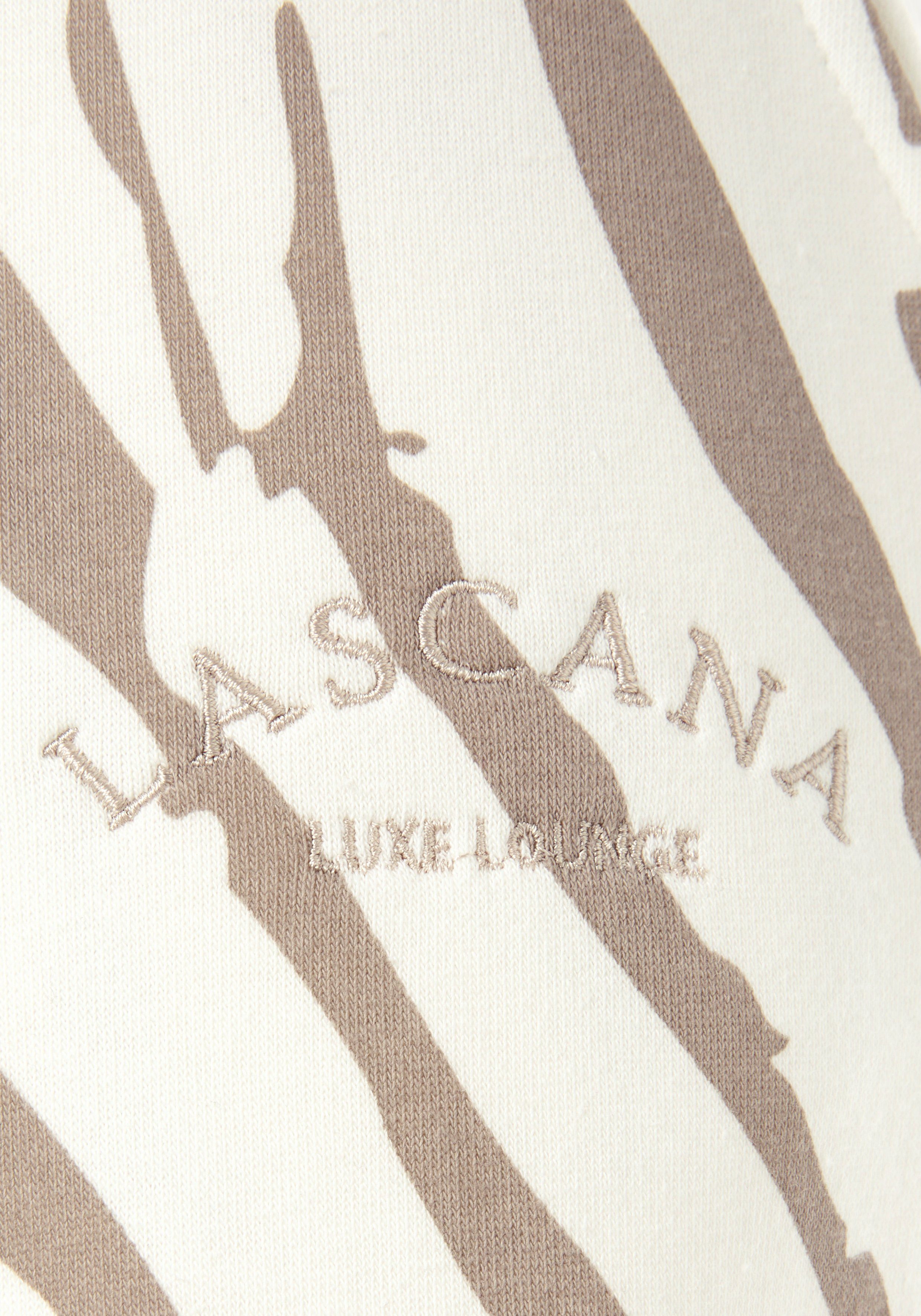 Lascana Relaxshorts - Korte broek met zebraprint, met zijzakken en logostiksel, loungewear