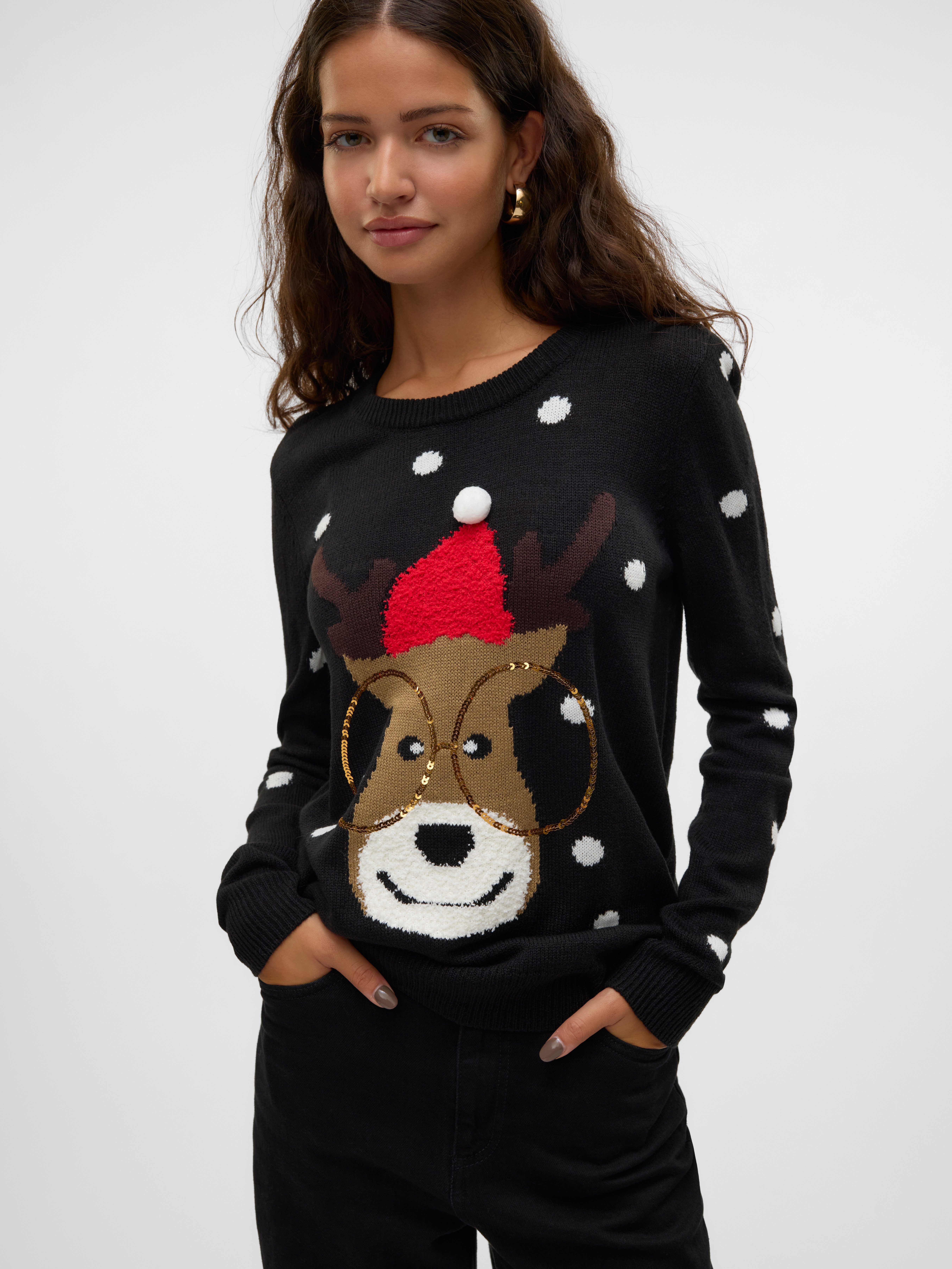 Vero Moda Kersttrui VMTINSEL LS O-NECK BLOUSE XMAS REP2