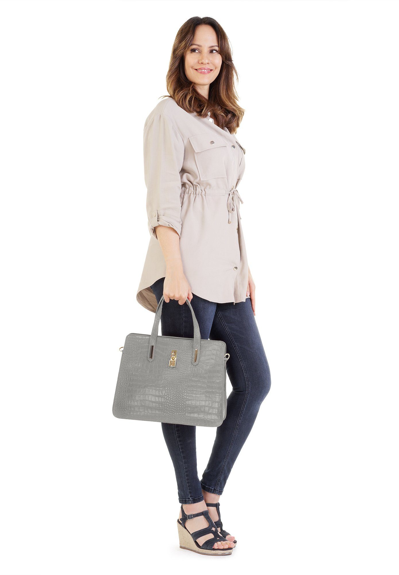 Cluty Tas echt leer, made in italy