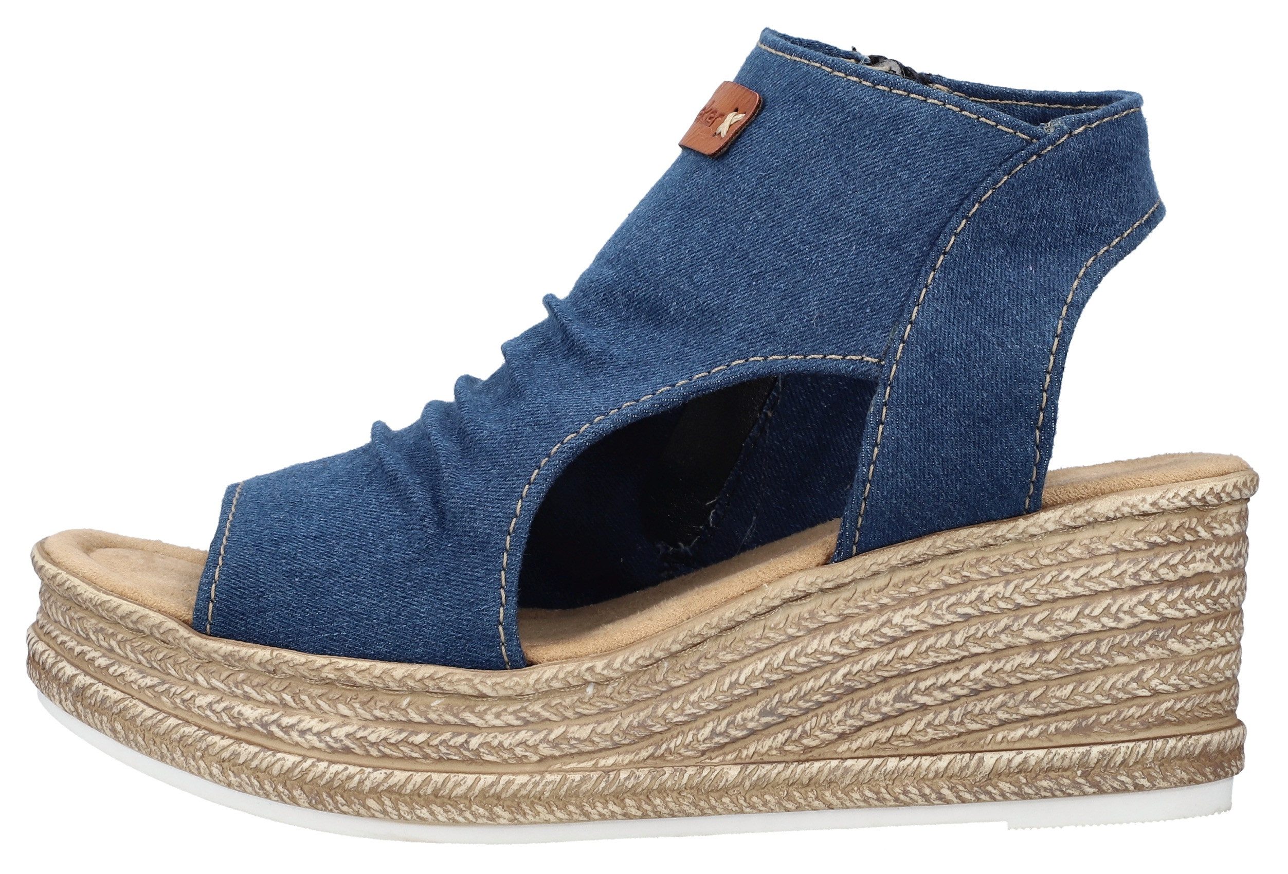 Rieker Schachtsandalen , wedge sandal, zomerschoen, plateauzool, in vegan uitvoering