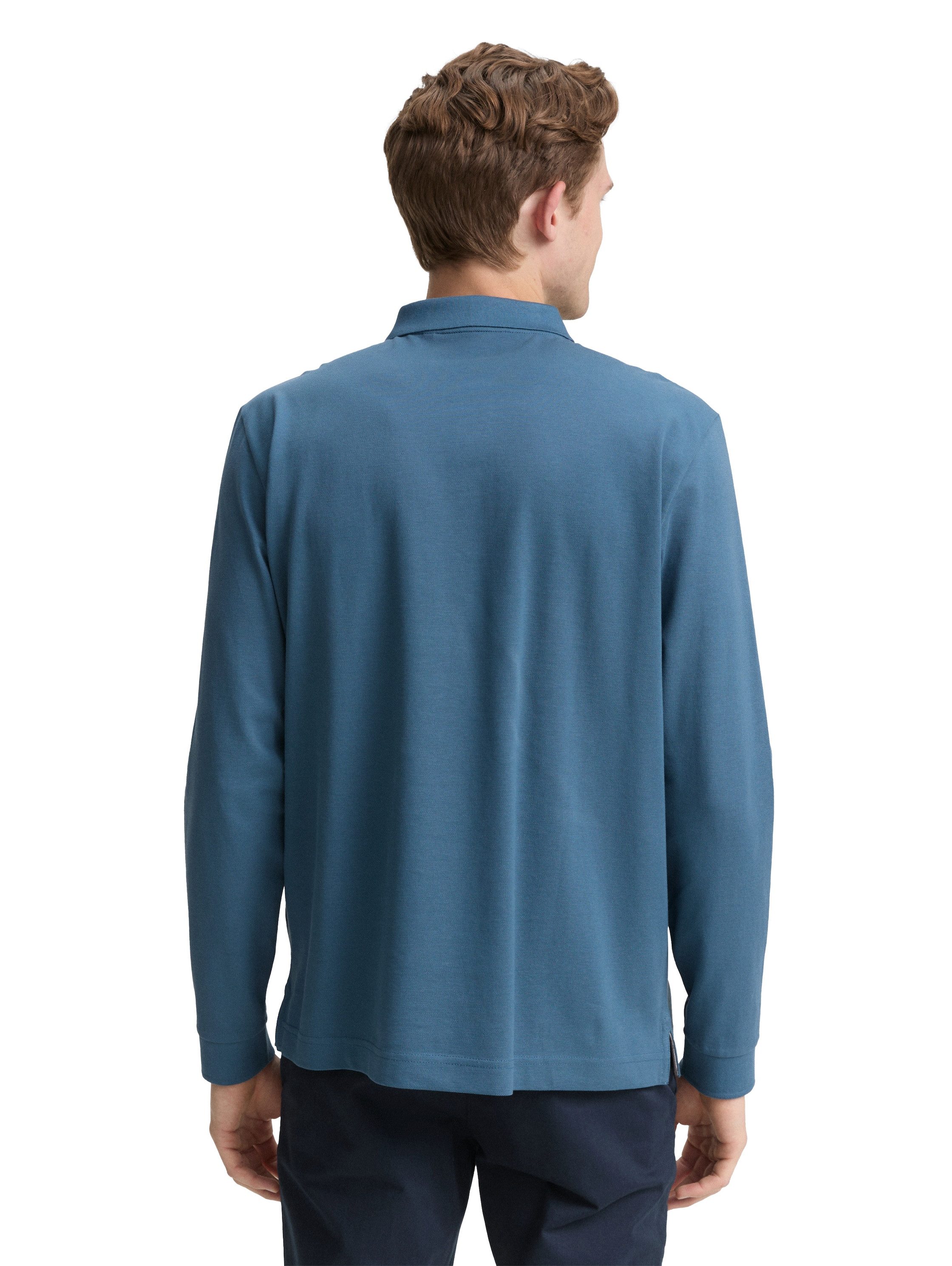Tom Tailor Poloshirt met lange mouwen met logoborduursel