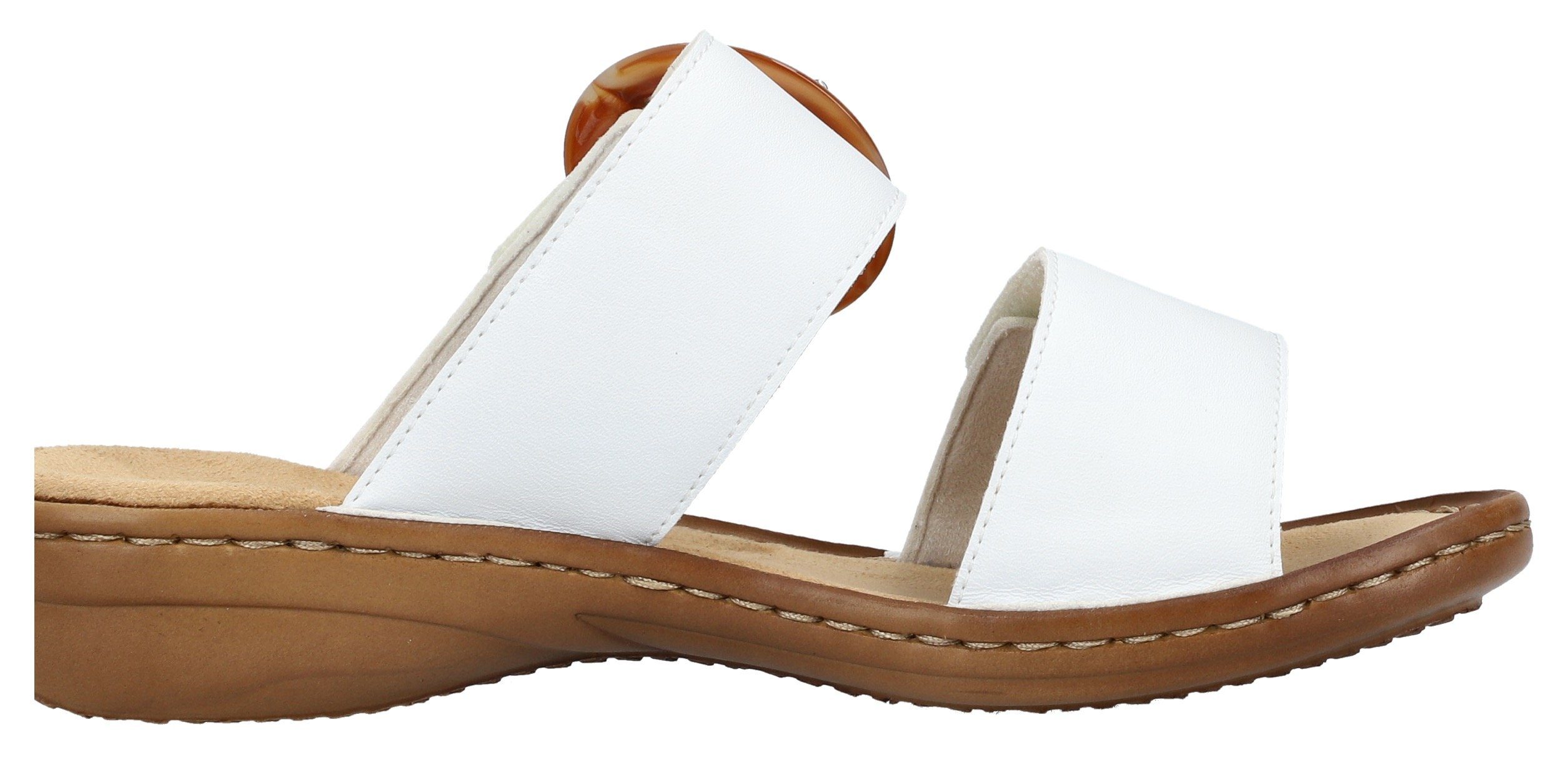 Rieker Slippers sleehak, zomerschoen, slippers met grote siergesp