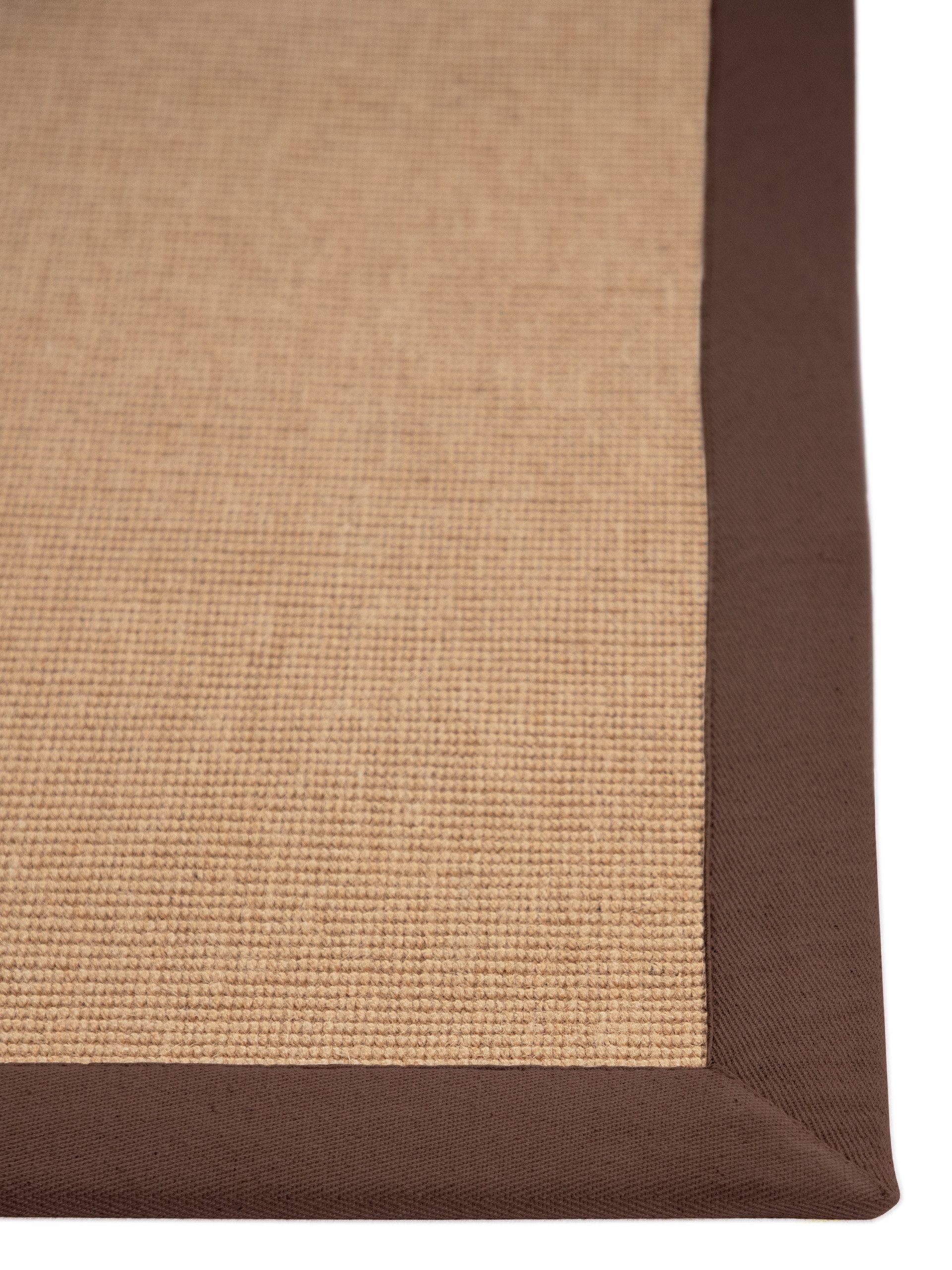 carpetfine Loper Sisal met gekleurd randdessin, antislip achterzijde