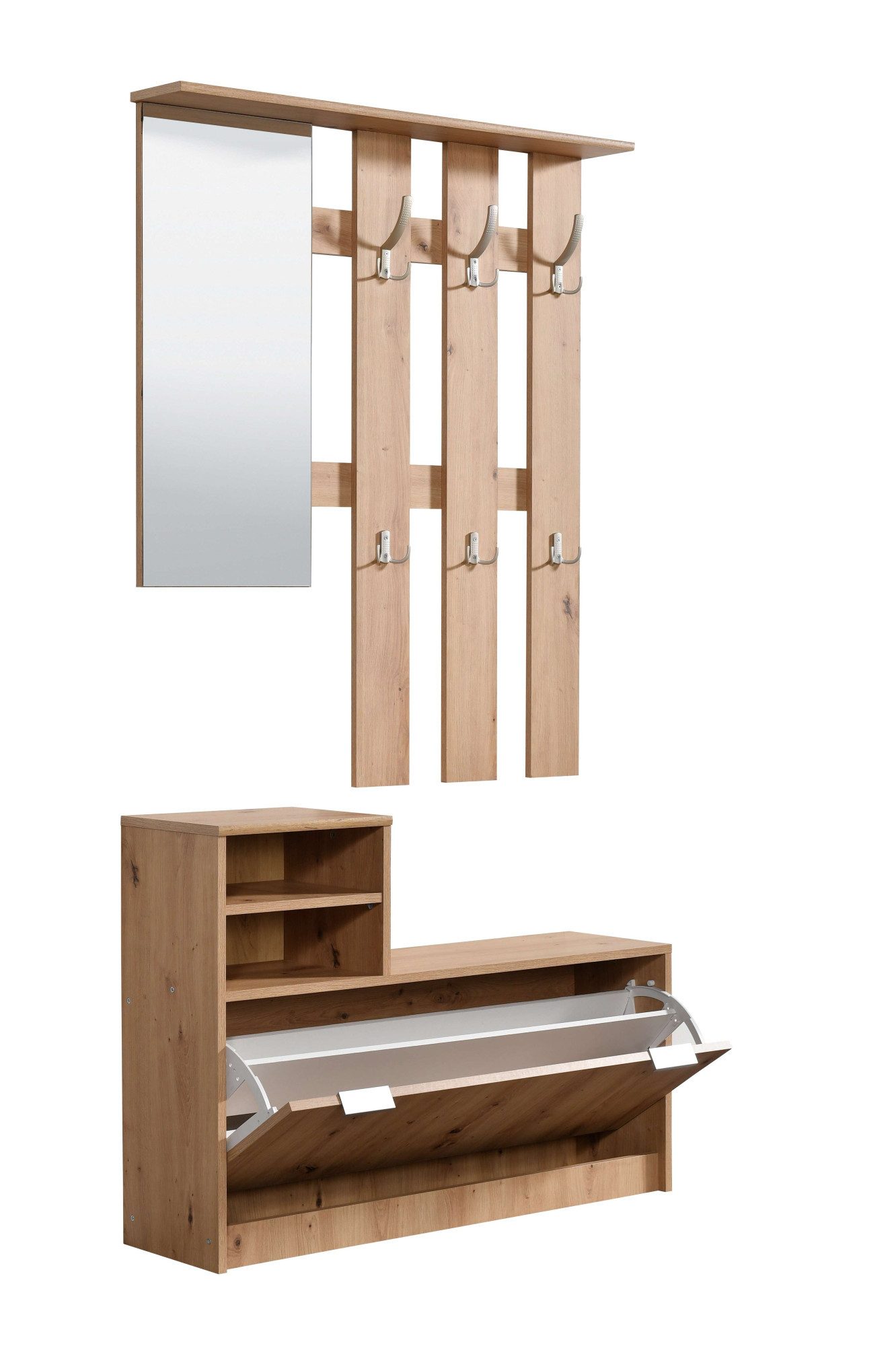INOSIGN Halmeubelset Ravenna halgarderobe, dielenkast, compacte garderobe, breedte 100 cm (complete set, 2-delig)