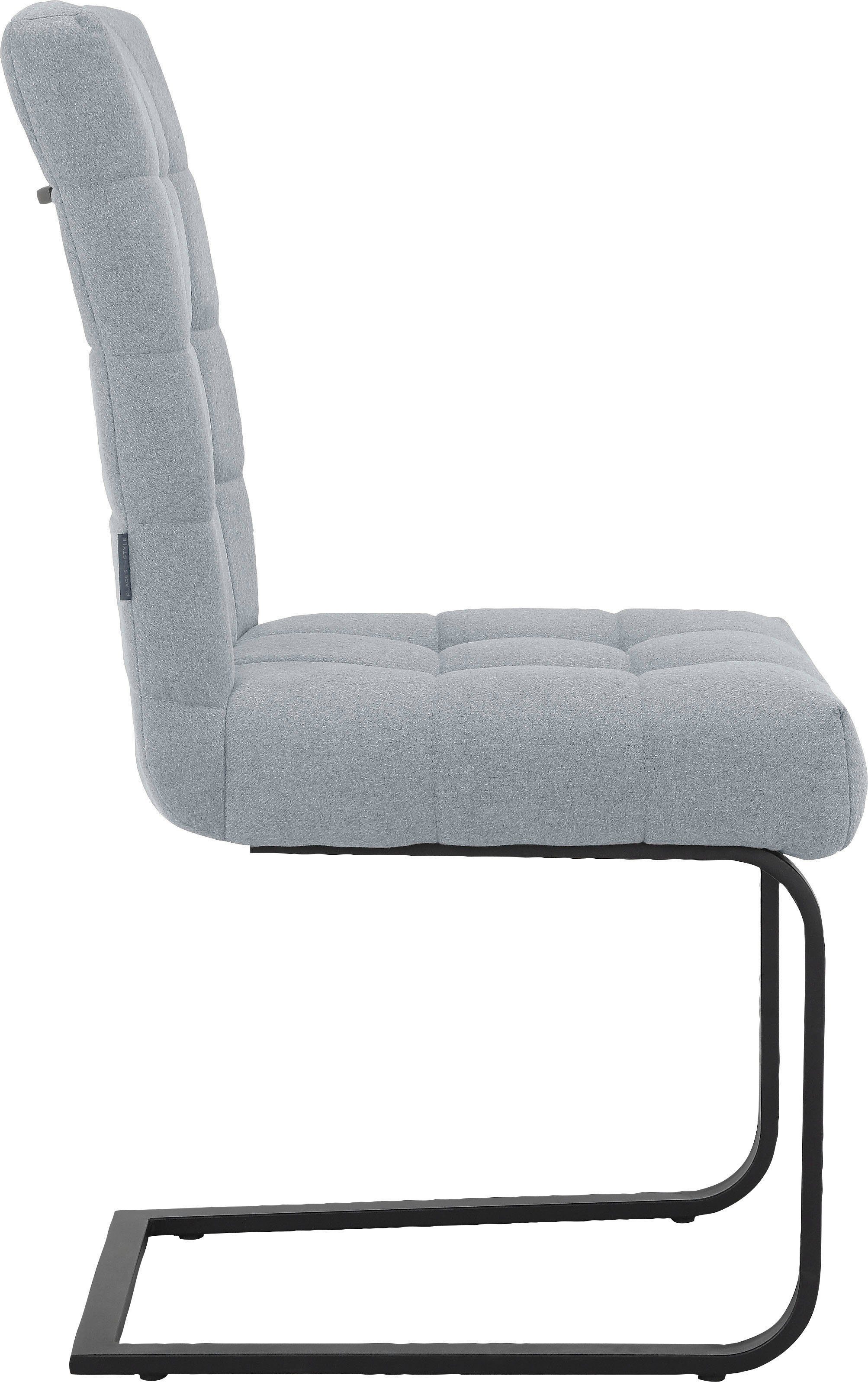 Places of Style Eetkamerstoel Nanaimo Stof gerecycled polyester, zacht verdikte zitting en rugleuning, zithoogte 49 cm (2 stuks)