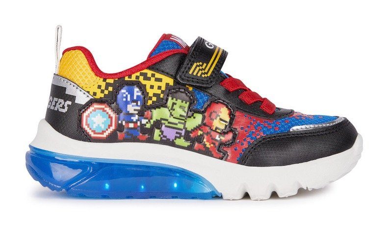 Geox Sneakers J CIBERDRON BOY E met knipperfunctie, vrijetijdsschoen, lage schoen, veterschoen